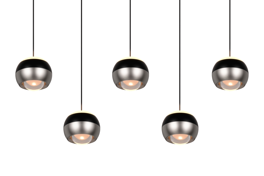Trio Select LED-Pendelleuchte ORBIT 5-flammig in Farbe Nickel matt