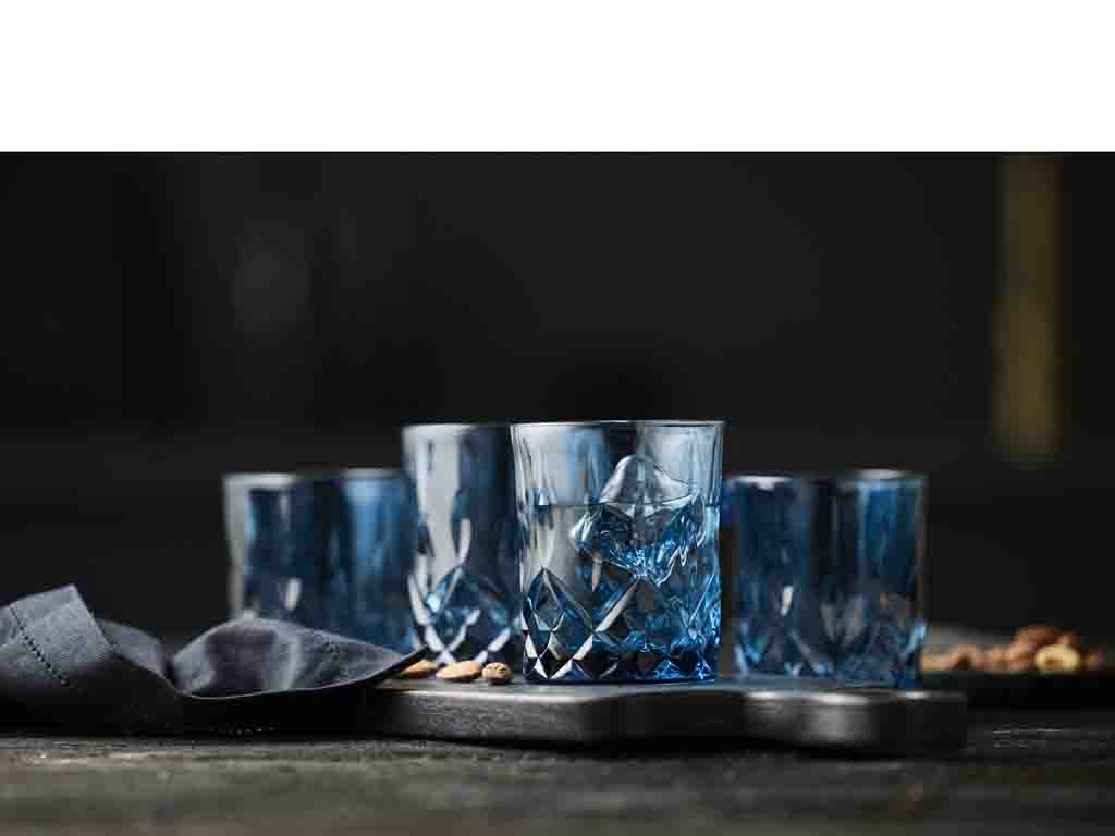 Lyngby Glas Whiskyglas 0,32 Liter in Farbe blau