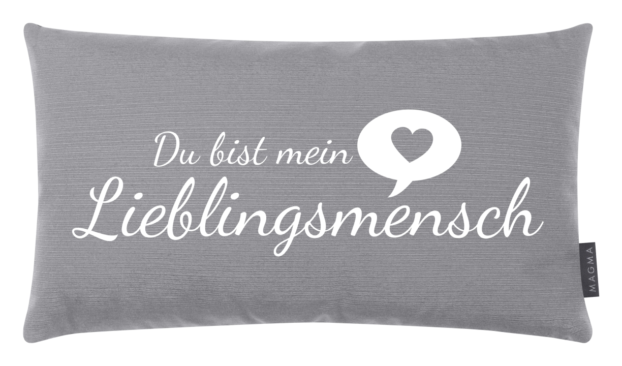 Magma Heimtex Kissen LIEBLINGSMENSCH ca. 30x50cm in Farbe grau