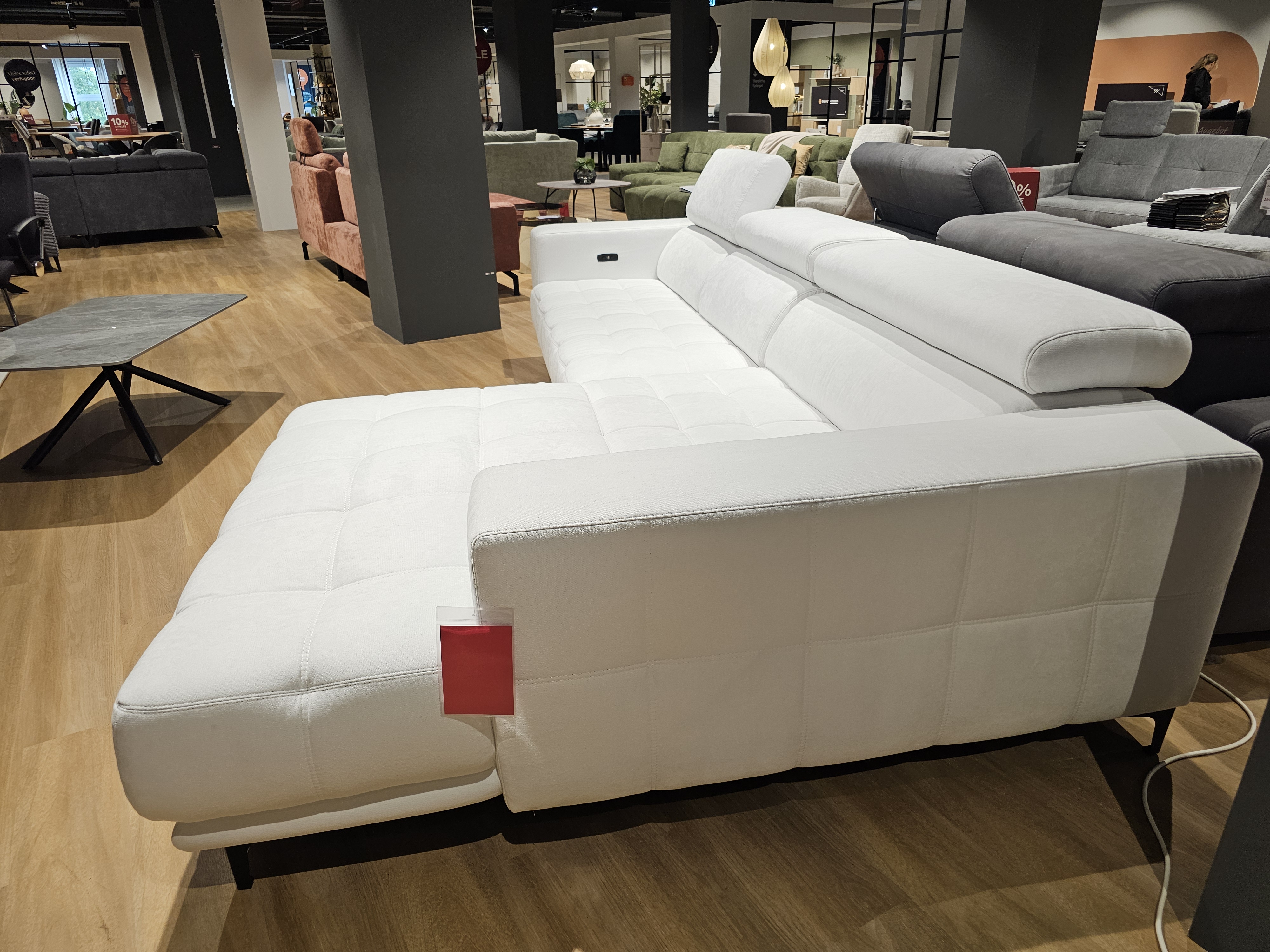 Polsterecke 7536 ca. 328x192cm in Signal white, sofa, sectional, weiß, Stoff, gesteppt