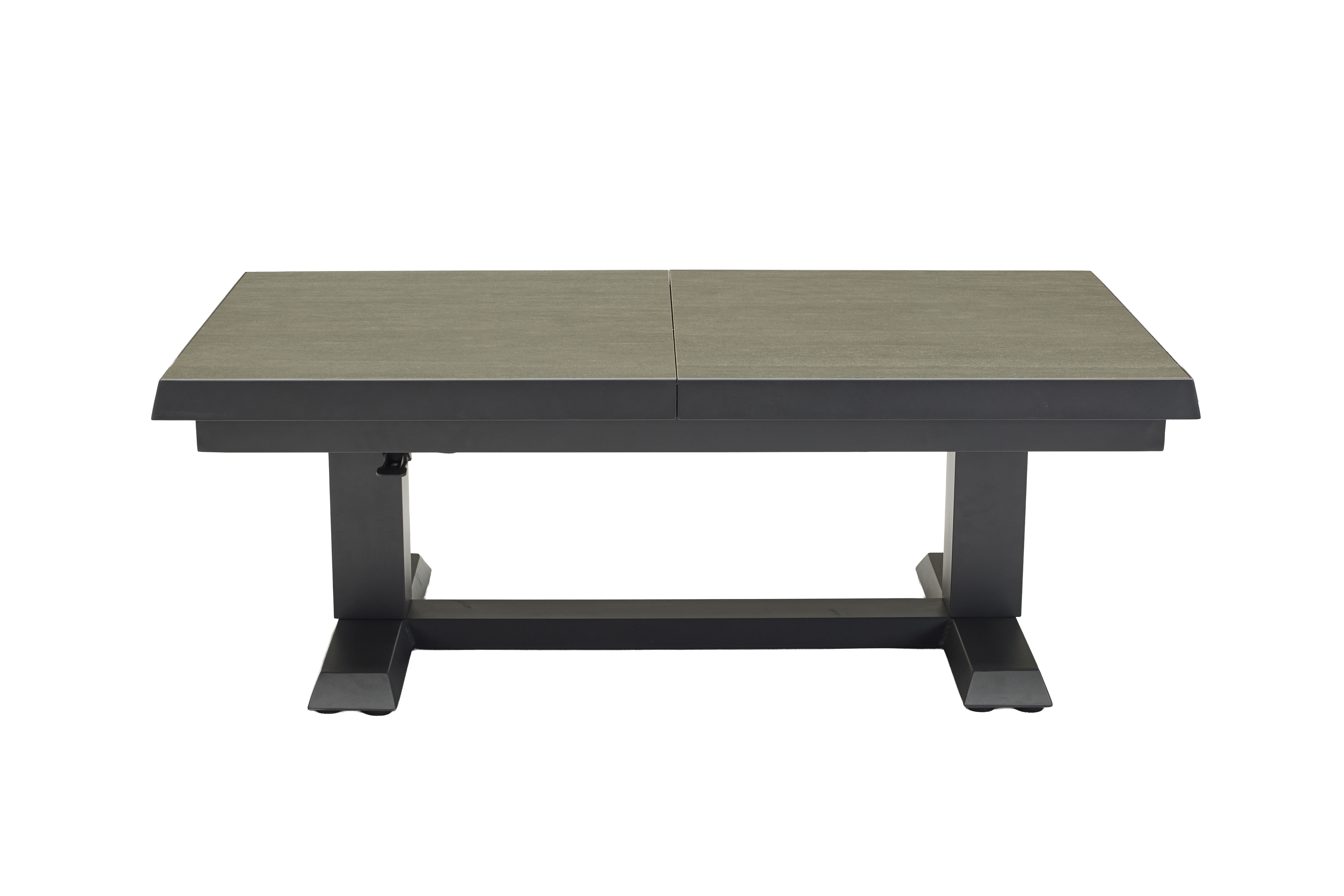 Ausziehtisch VIVERA-STONE in Grau, Esstisch, ausklappbar, Holzoptik, Stahlgestell, großer Tisch