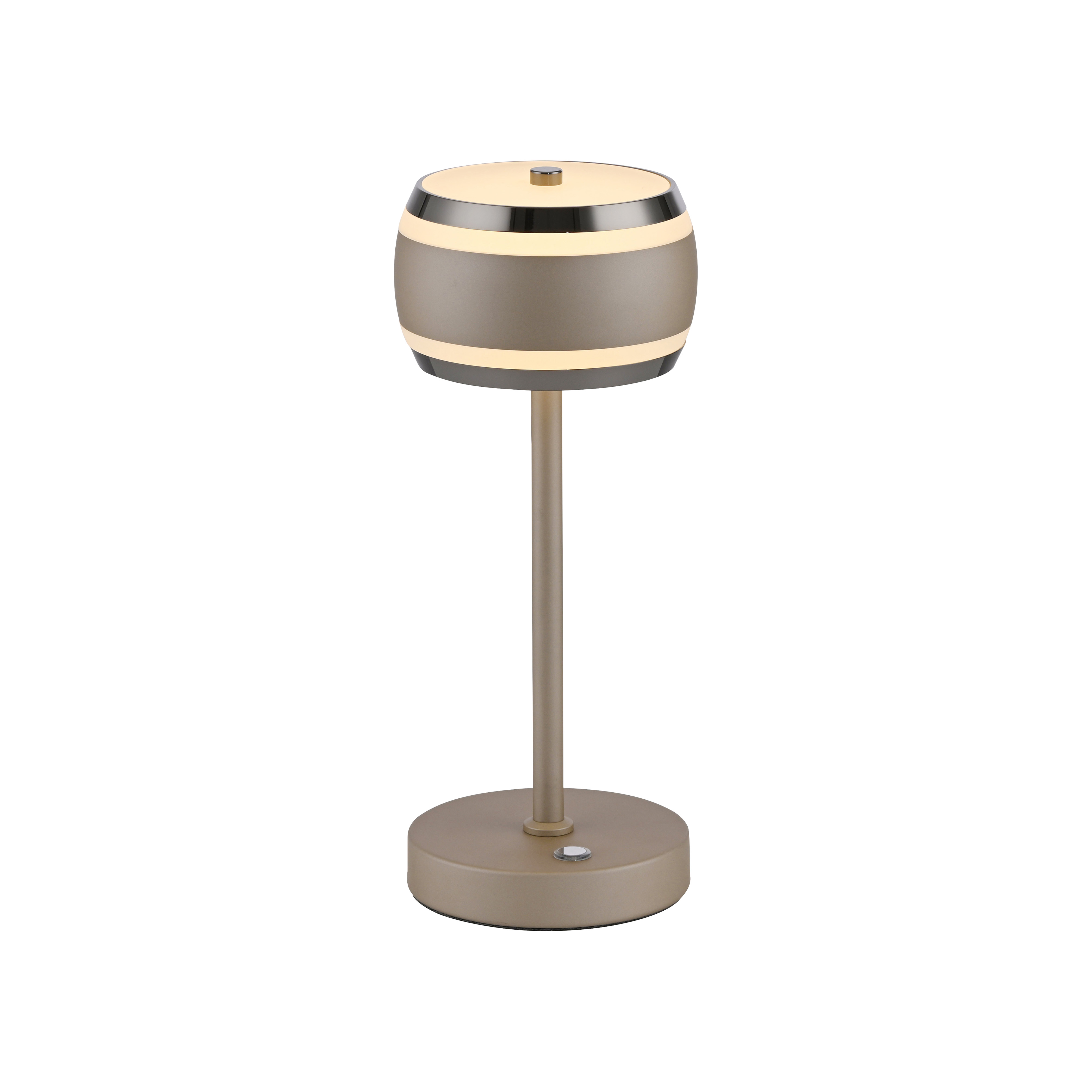 Paul Neuhaus LED-AKKU-Tischleuchte PURE FALLING RINGS 1-flammig in Farbe bronce/dark chrome, Lampe, Tischlampe