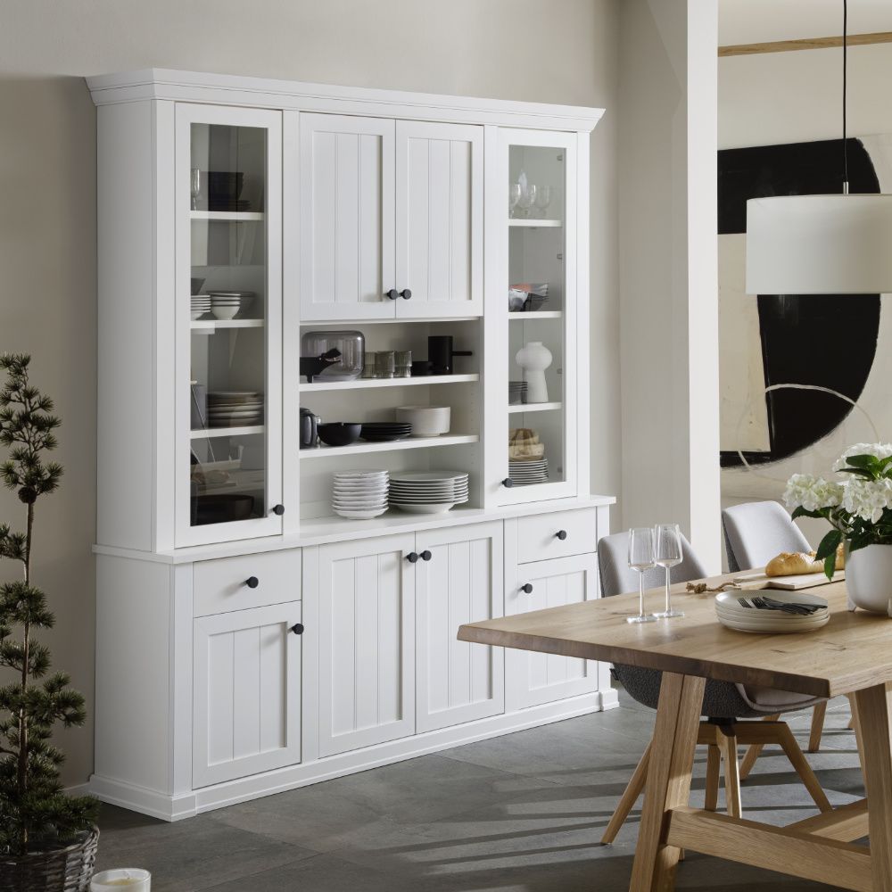 SCHÖNER WOHNEN-Kollektion Buffet VILLAGE ca. B209 H232 T43/33 cm in Front/Korpus weiß