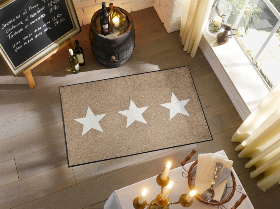 Schmutzfangmatte wash+dry Design ca. 75x120cm im Design Stars sand