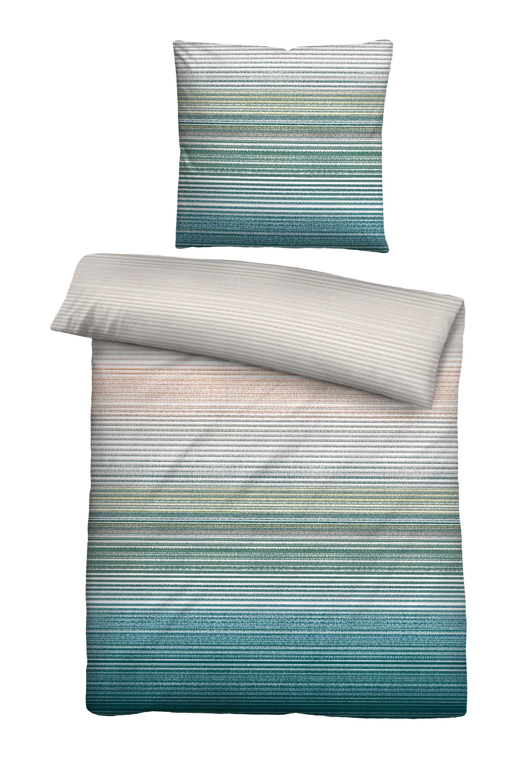 Biberna Seersucker-Bettwäsche ca. 155x220cm in Farbe Aqua