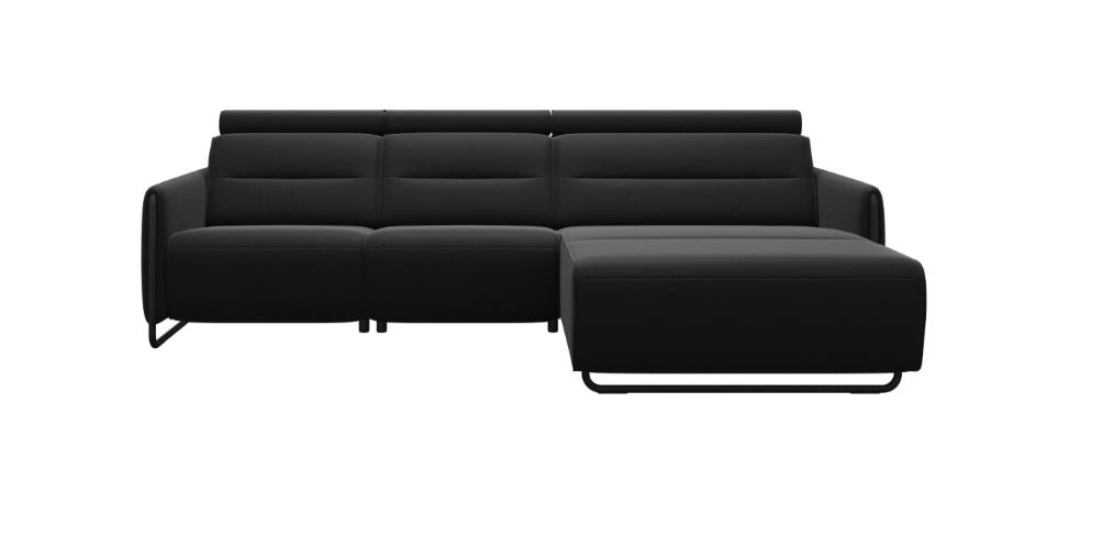 Stressless Sofa EMILY V2 MIT STAHL ca. B282 H100 T184 cm in Leder Paloma 19 black