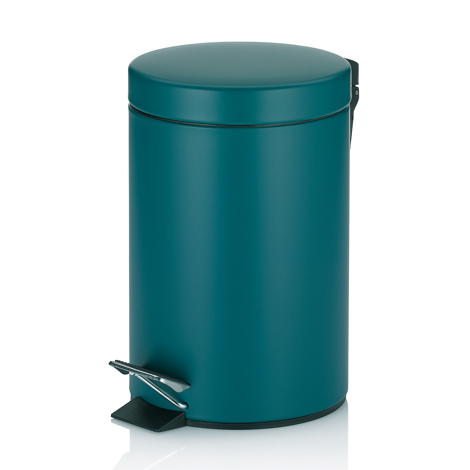 Kela Kosmetikeimer Monaco MONACO in Metall petrol, Abfalleimer, Mülleimer, Pedalabwurf, Rund, Teal, abfalleimer, pedalabfalleimer, teal, zylindrisch, fußpedal