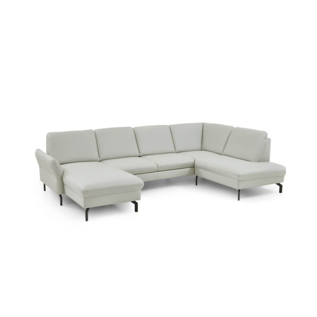 Ecksofa, Sofa, Korb?, Beige, Bezug aus Leder/Samt?, Metallbeine