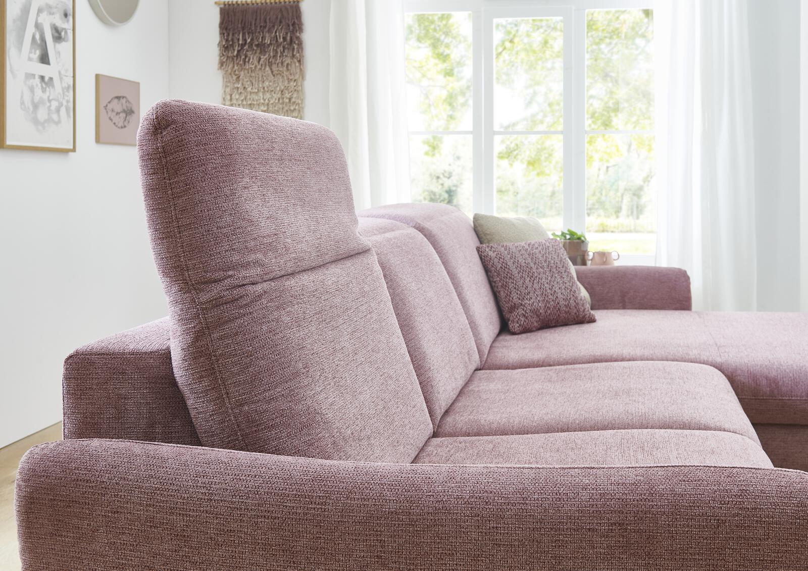 Modulmaster Ecksofa ca. 244x194cm in Stoff Famosa wine