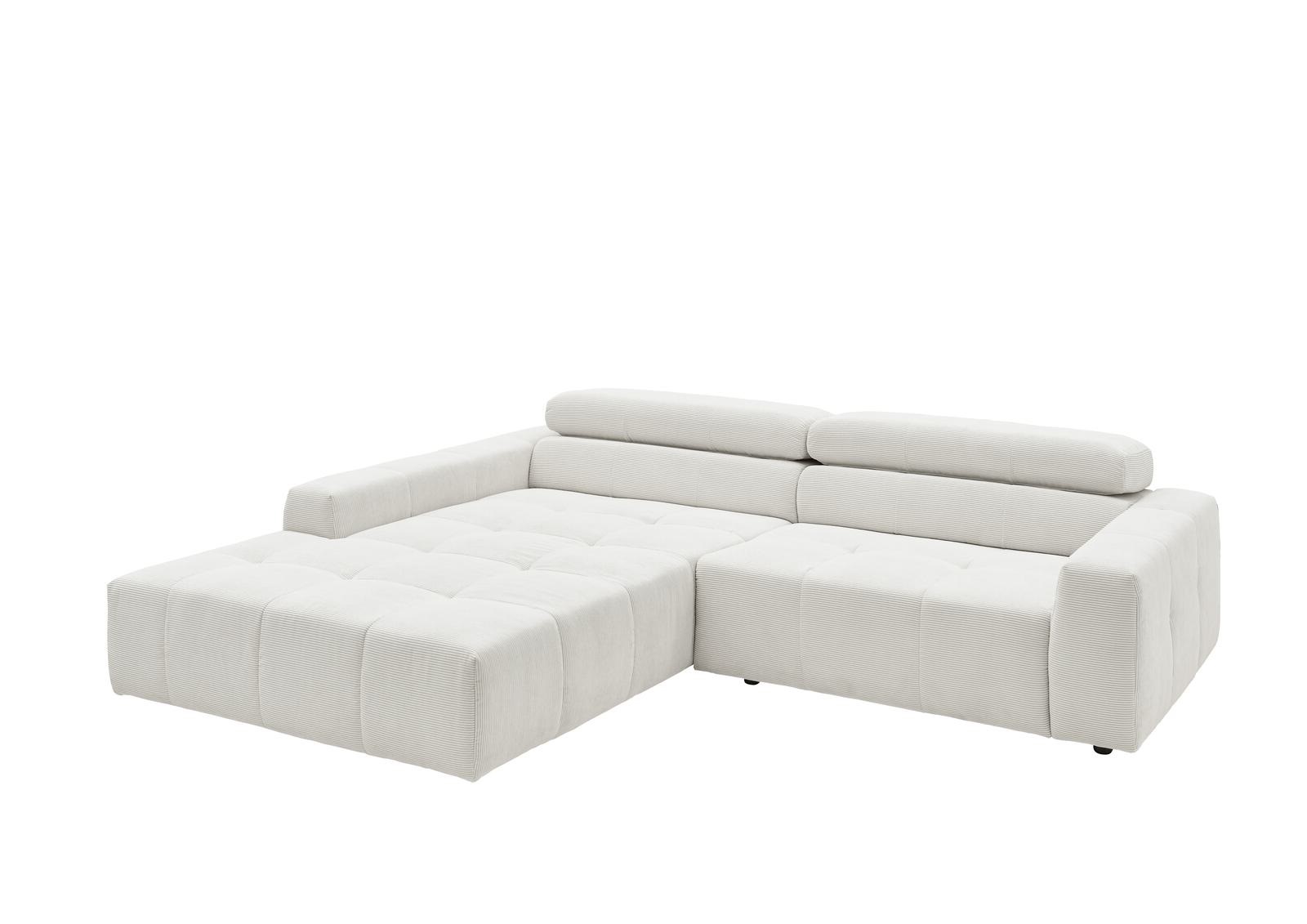 Polsterecke DENVER ca. 258x217cm in Stoff Feincord weiß