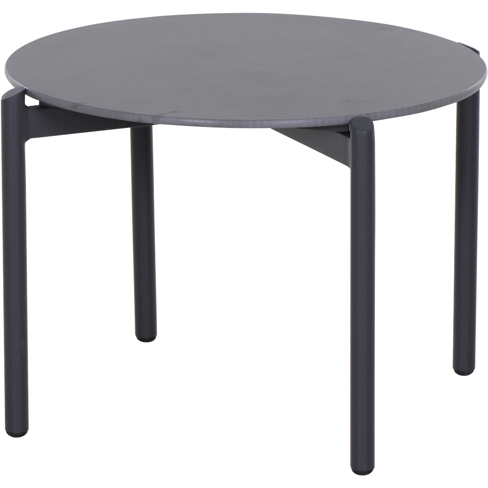 Loungetisch ROMA Ø ca. 60cm in gesinter Stein dunkelgrau, Kaffeetisch, Mobiliar, Tabelle, Esstisch, Schreibtisch