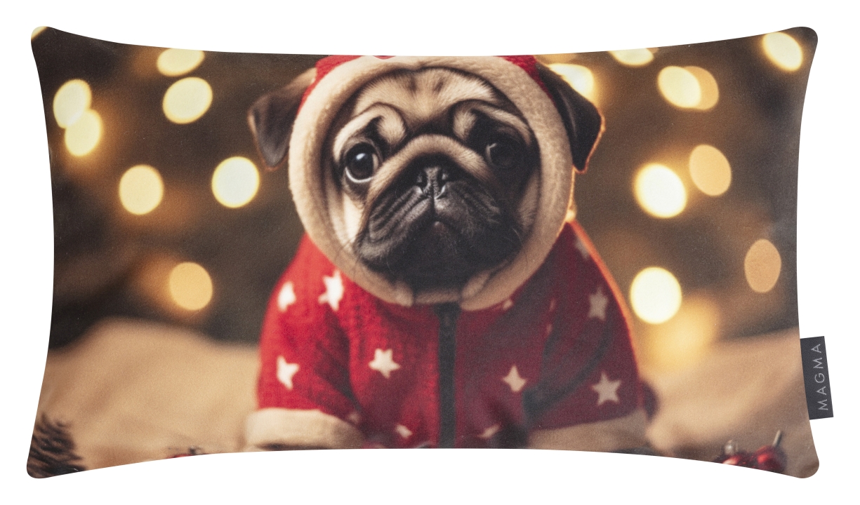 Magma Heimtex Kissen XMAS PUPPIES ca. 30x50cm in Farbe Mops
