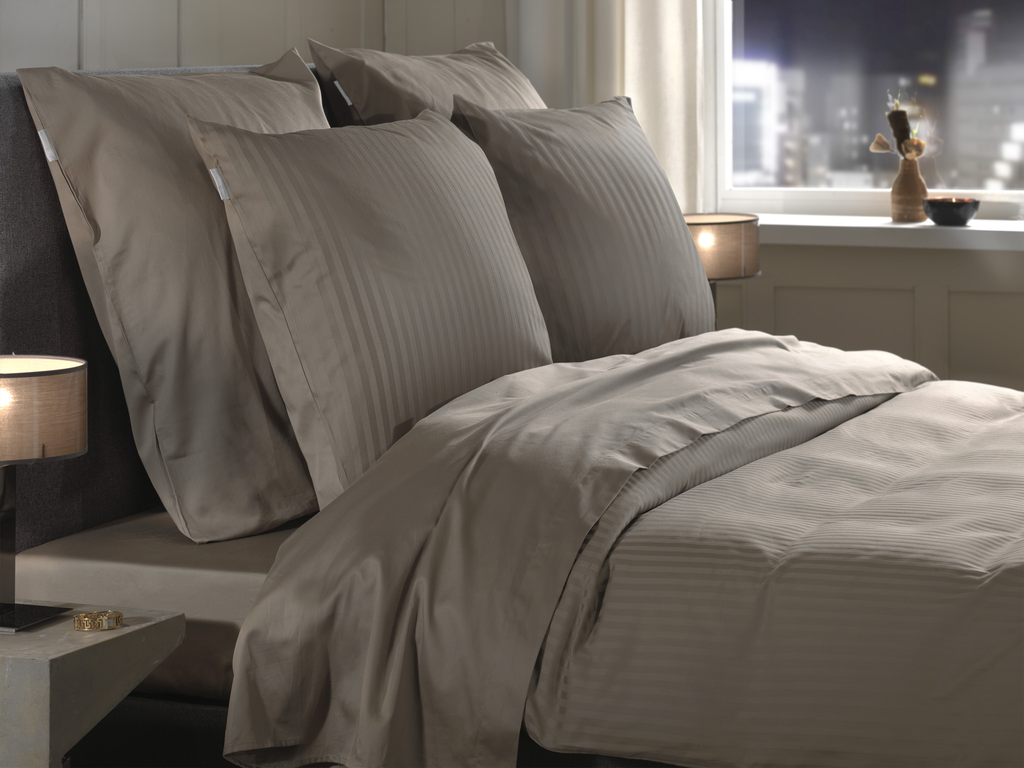 Heckettlane Bettwäsche ca. 200x200cm in Farbe Taupe-Grey