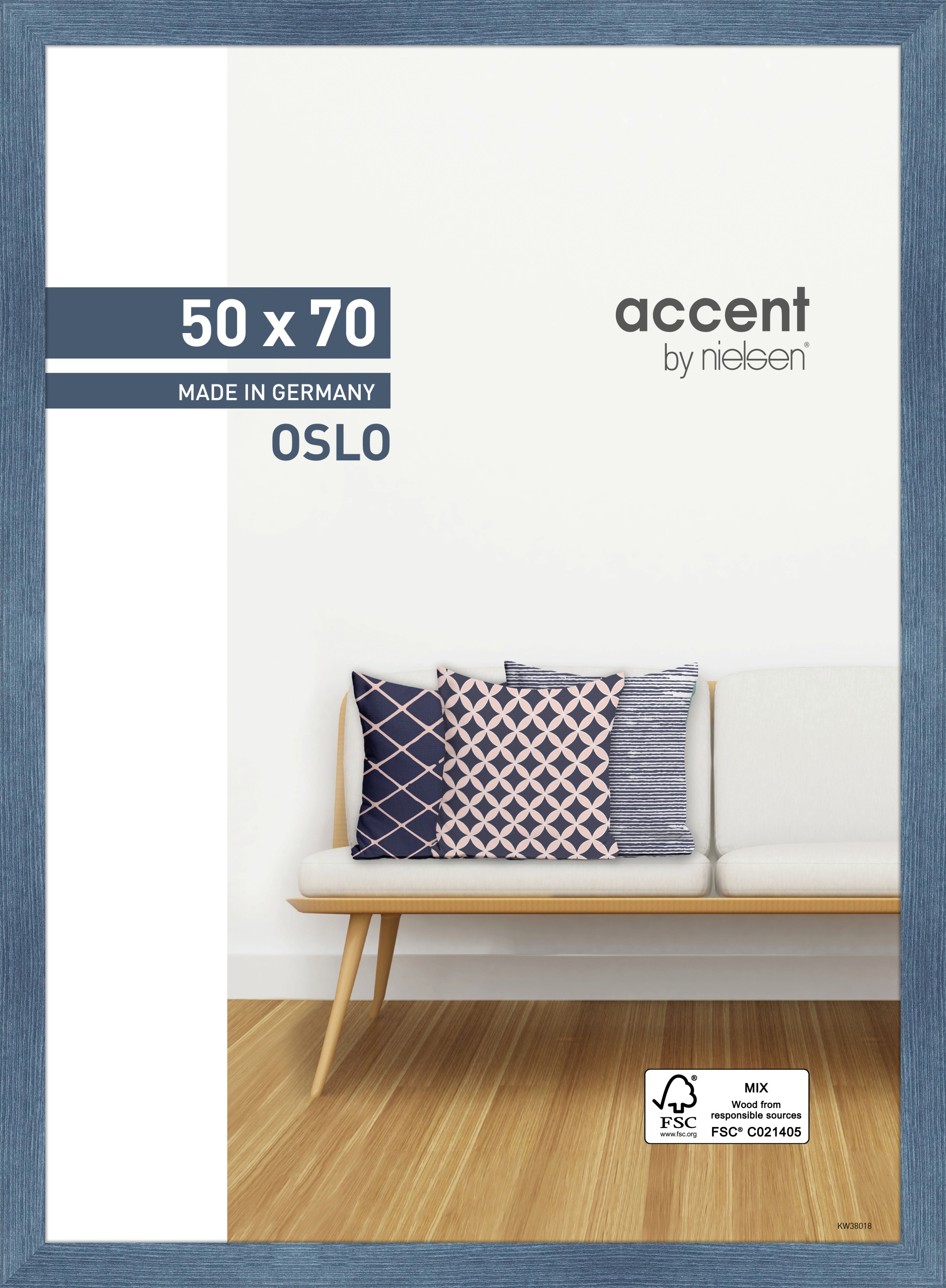 Bilderrahmen Oslo 50x70cm OSLO in Blau Accent by Nielsen Holz Bilderrahmen Oslo ca. 50x70cm in Farbe Blue