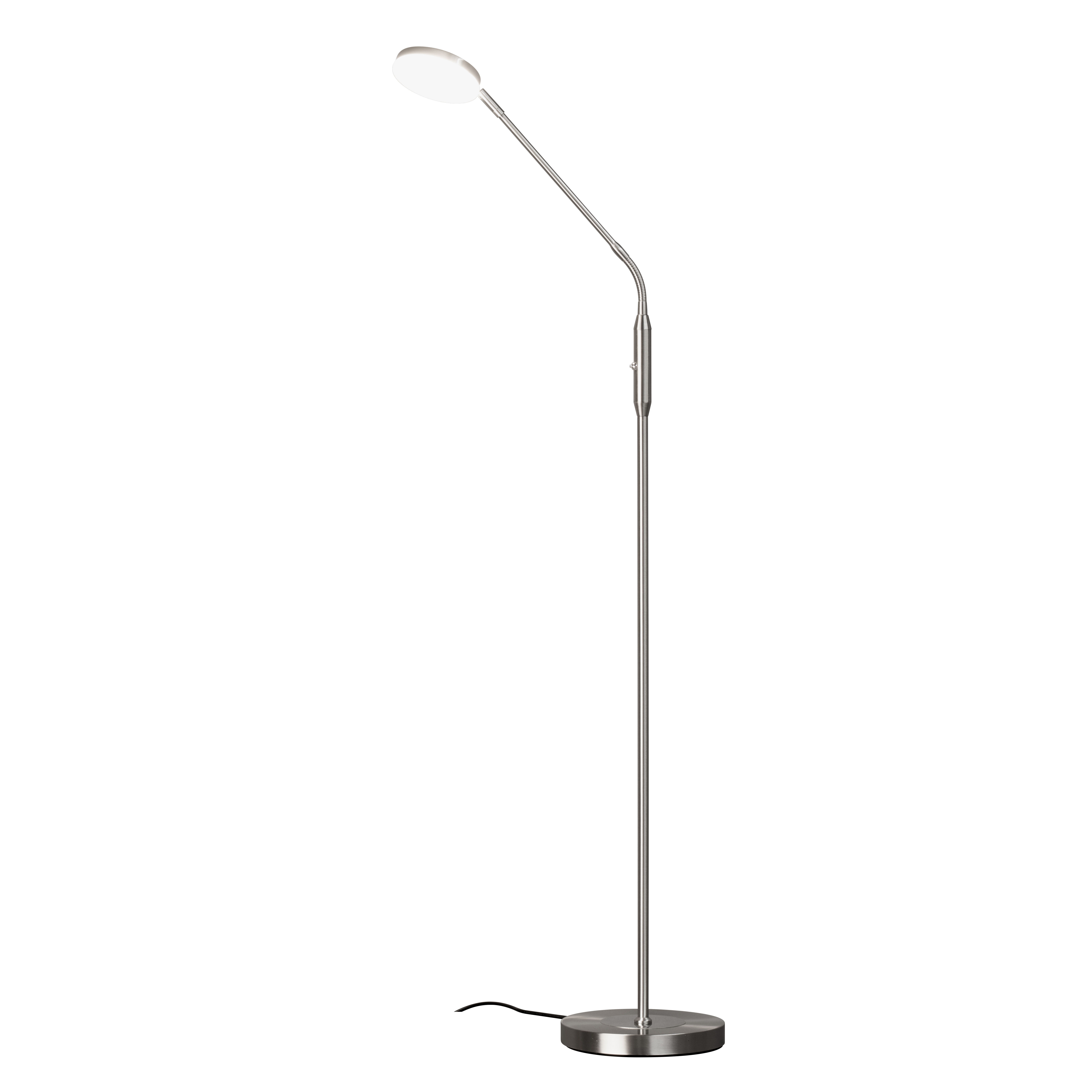 Fischer & Honsel LED-Stehleuchte SORENTO ca. H160 cm, D23 cm in Nickel matt, Acrylglas weiß