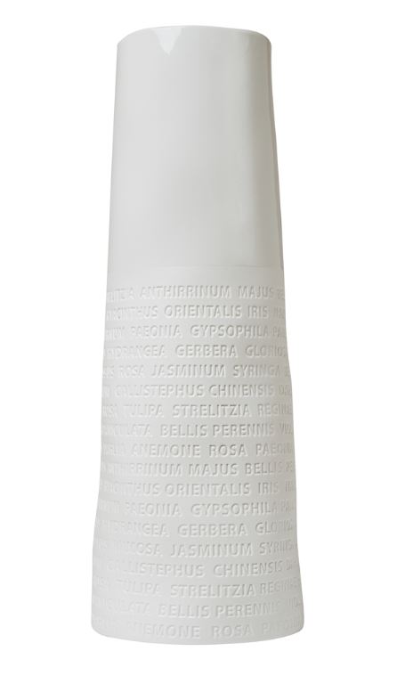Räder Bodenvase RAUMPOESIE in Farbe grau, keramische Vase, weiße Vase, große Vase, glänzende Oberfläche, Musterprägung