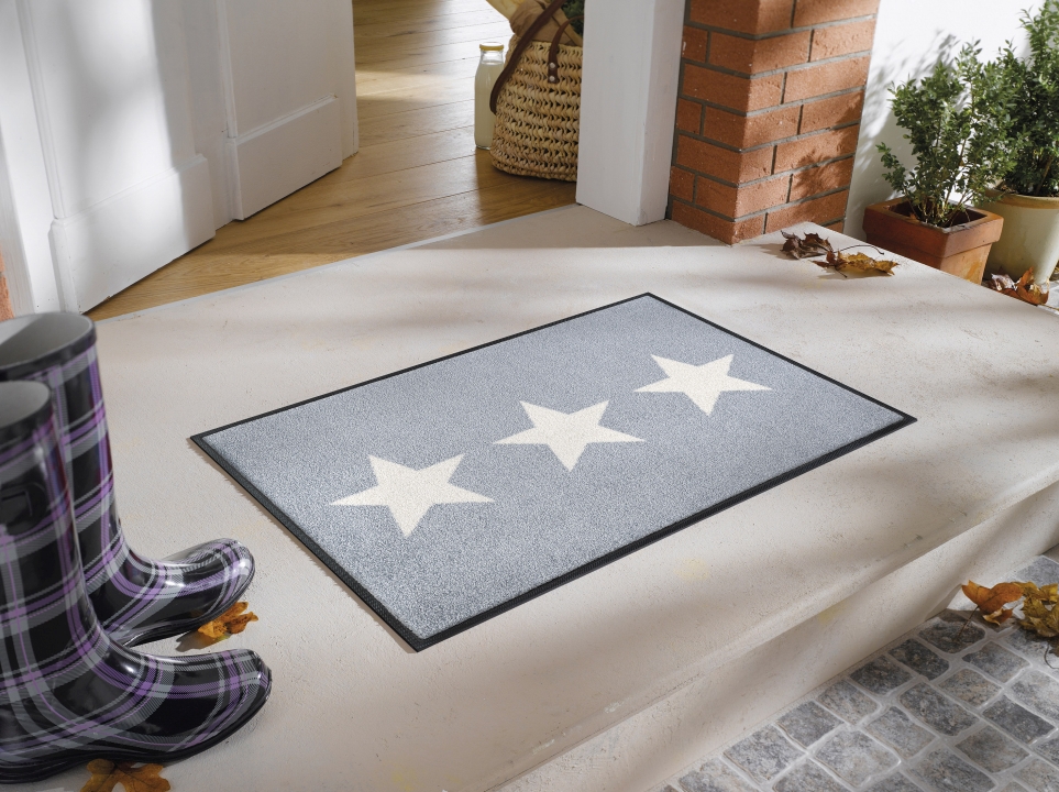Kleen-Tex Schmutzfangmatte wash+dry Design ca. 50x75cm im Design Stars grey