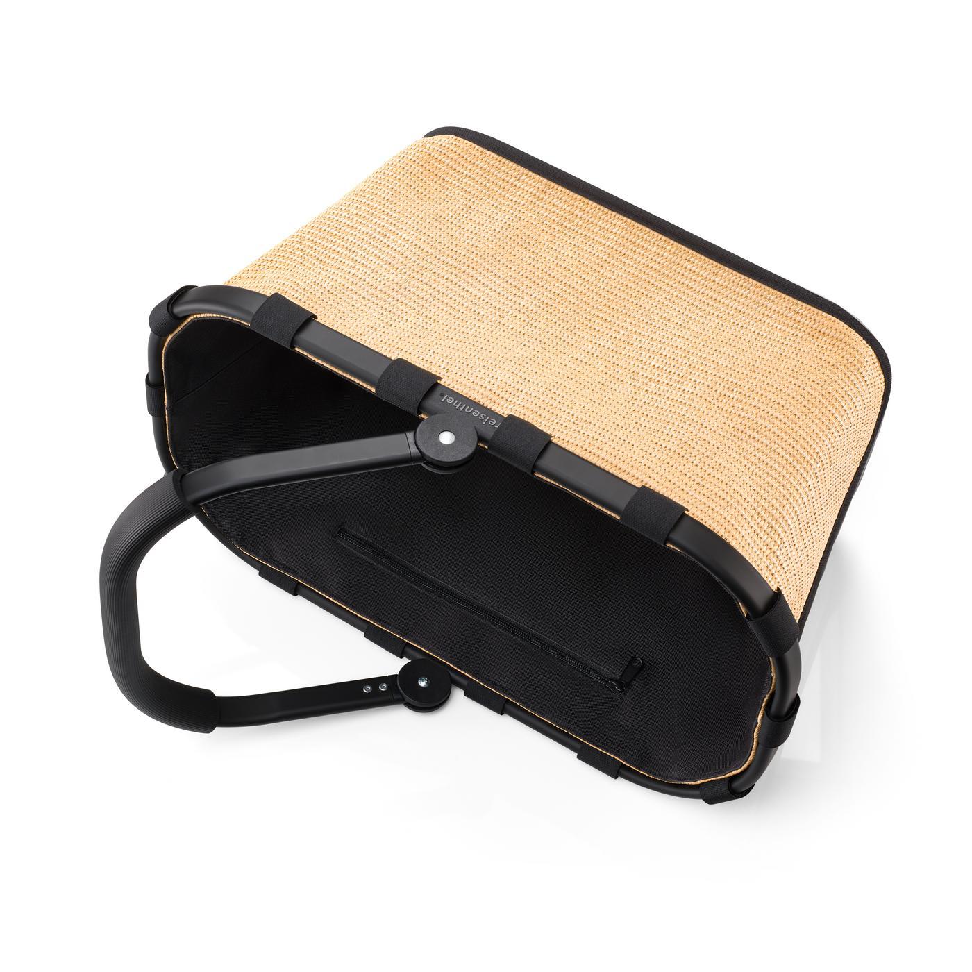 Reisenthel CARRYBAG in Farbe frame raffia black Reisenthel CARRYBAG in Farbe frame raffia black, Sit-Topper, Tragetasche, Korbgewebe, Lederoptik, Schultergurt
