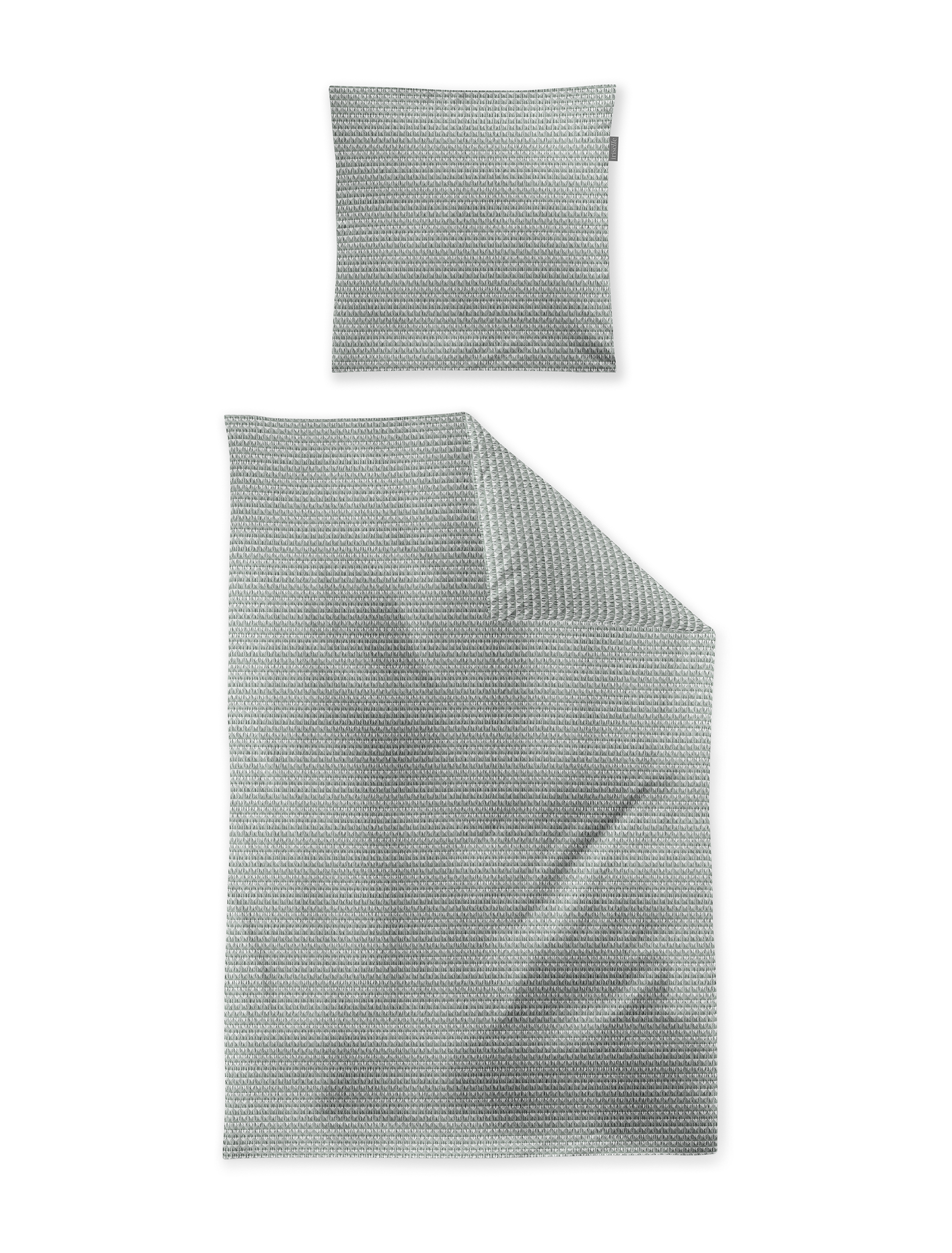 Irisette Seersucker Bettwäsche EASY ca. 155x220cm in Farbe GRÜN, Kissen, Kissenbezug, Wärmespeicher, Grau, Muster