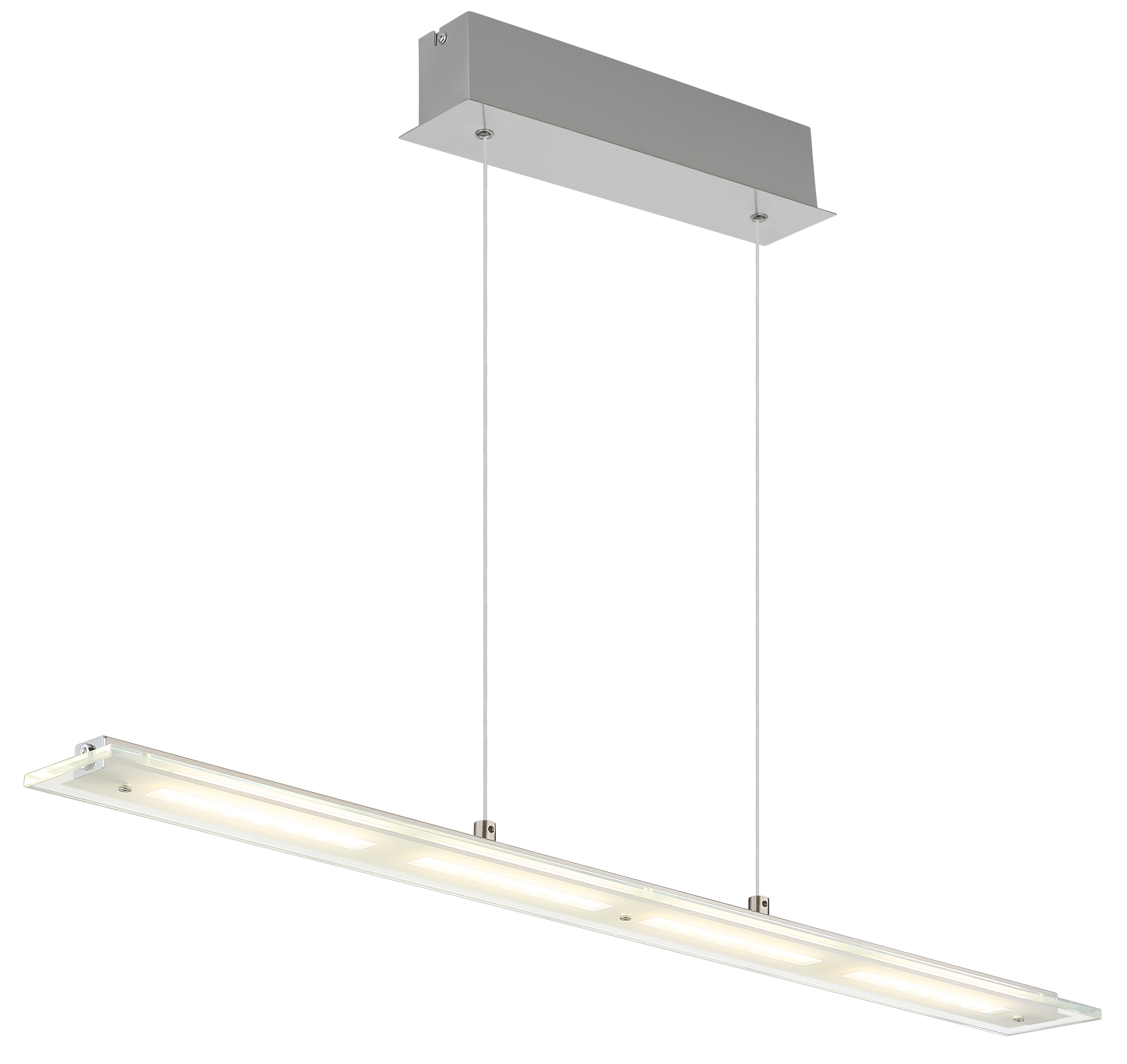 LED-Hängeleuchte in Fb. Nickel Matt, hängende lampe, linear lampe, pendelleuchte, LED, stahl/glas
