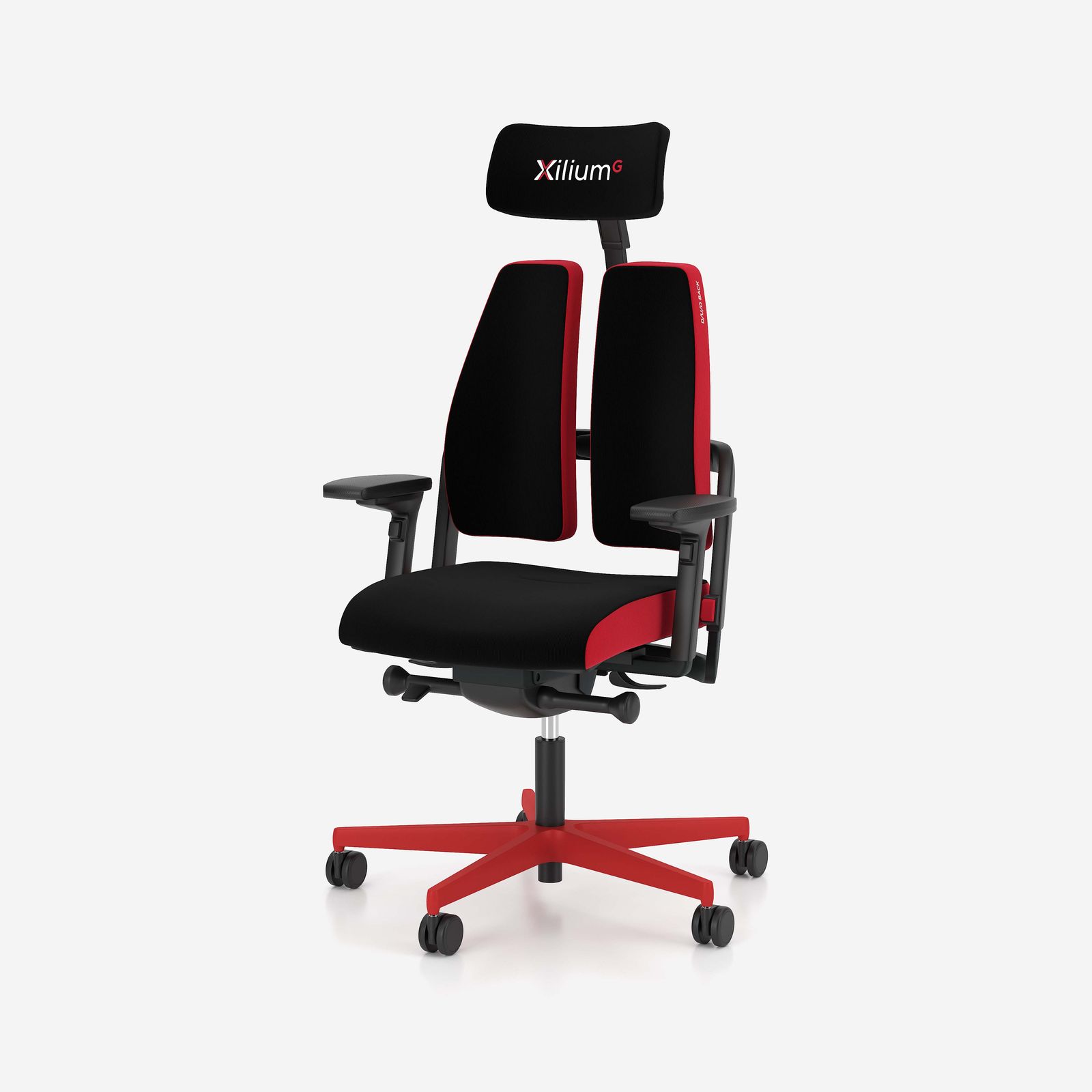 Drehstuhl XILIUM in Schwarz Nowy Styl Drehstuhl XILIUM in Stoff Sempre SM schwarz-rot, Kissen, Dekoration für Zuhause, Stuhl, Mobiliar, Kopfstütze