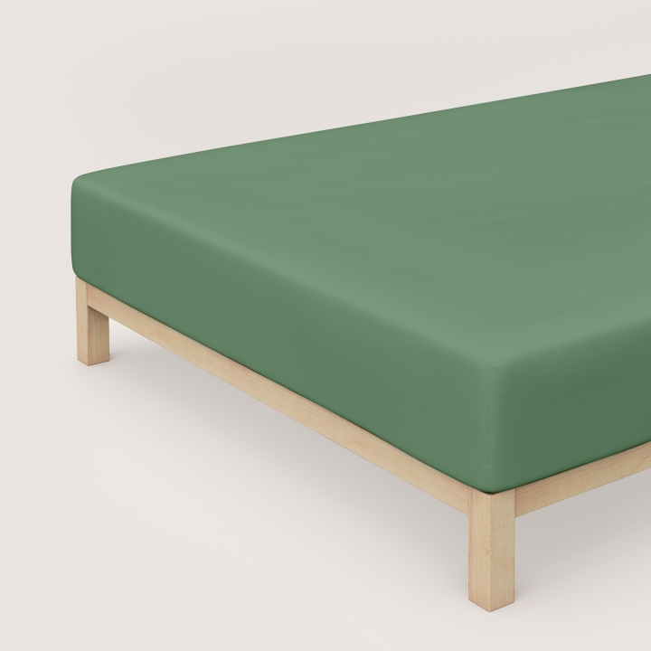 Schlafgut Pure Boxspring Spannbettlaken ca. 90x190-100x220cm in Farbe Green Mid