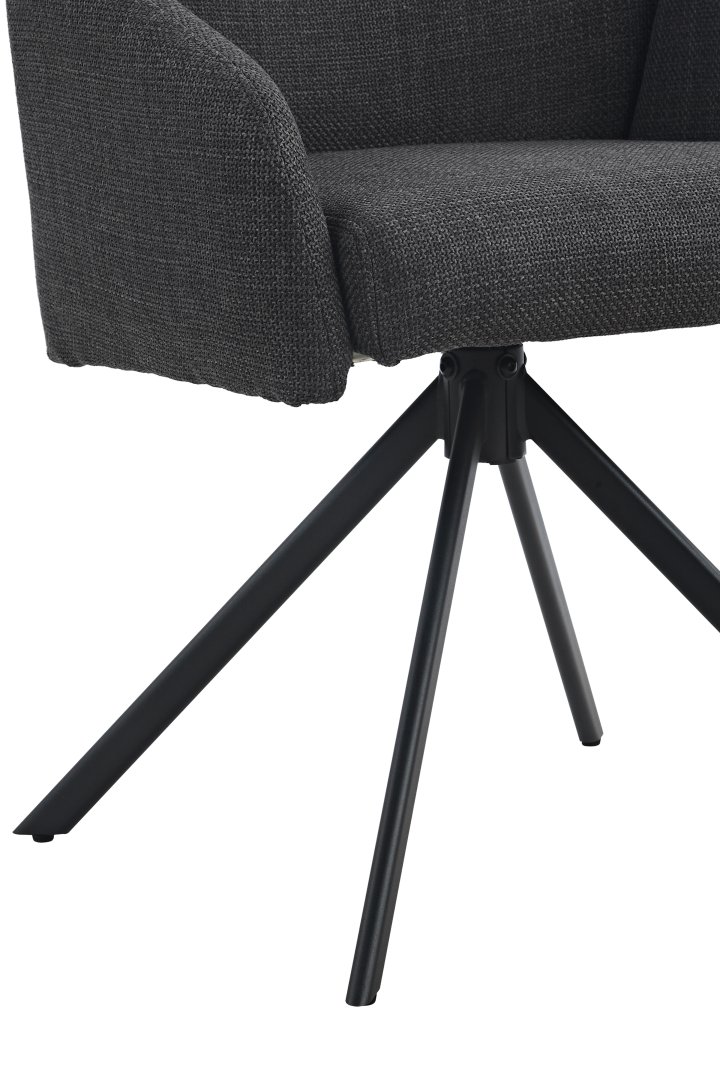 Hela Stuhl HOLLY S ca. B56,5 H84 T61 cm in Stoff Björn anthrazit 28/03, Stuhl, Mittlerer Rücken, Sesselbein, Sesselbasis, Stoffbezug