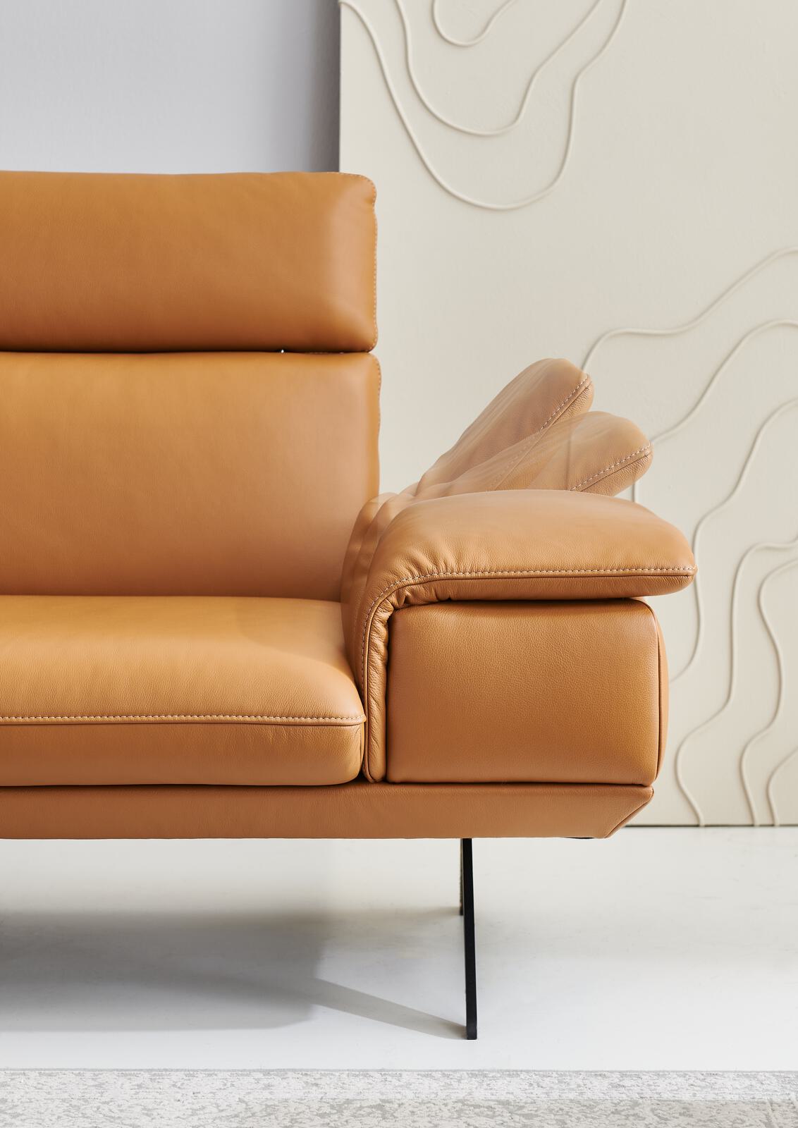 Koinor Sofa klein ELEMENTS in Leder X-HAPPY bernstein