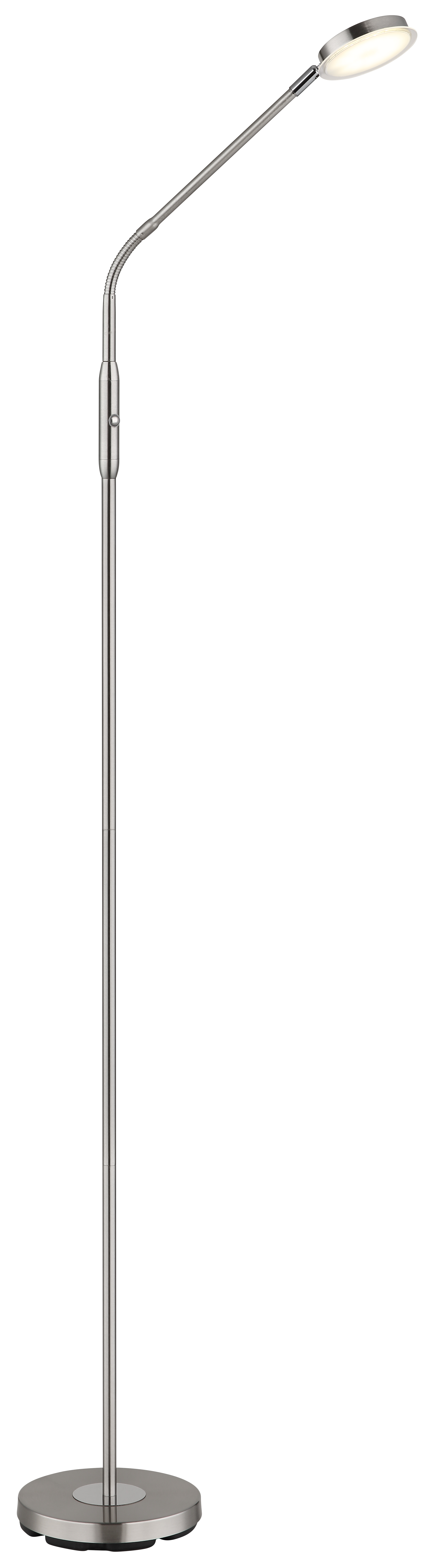 LED-Stehleuchte in Fb. Nickel Matt, Stehlampe, LED, Standleuchte, metallisch, unverwechselbar
