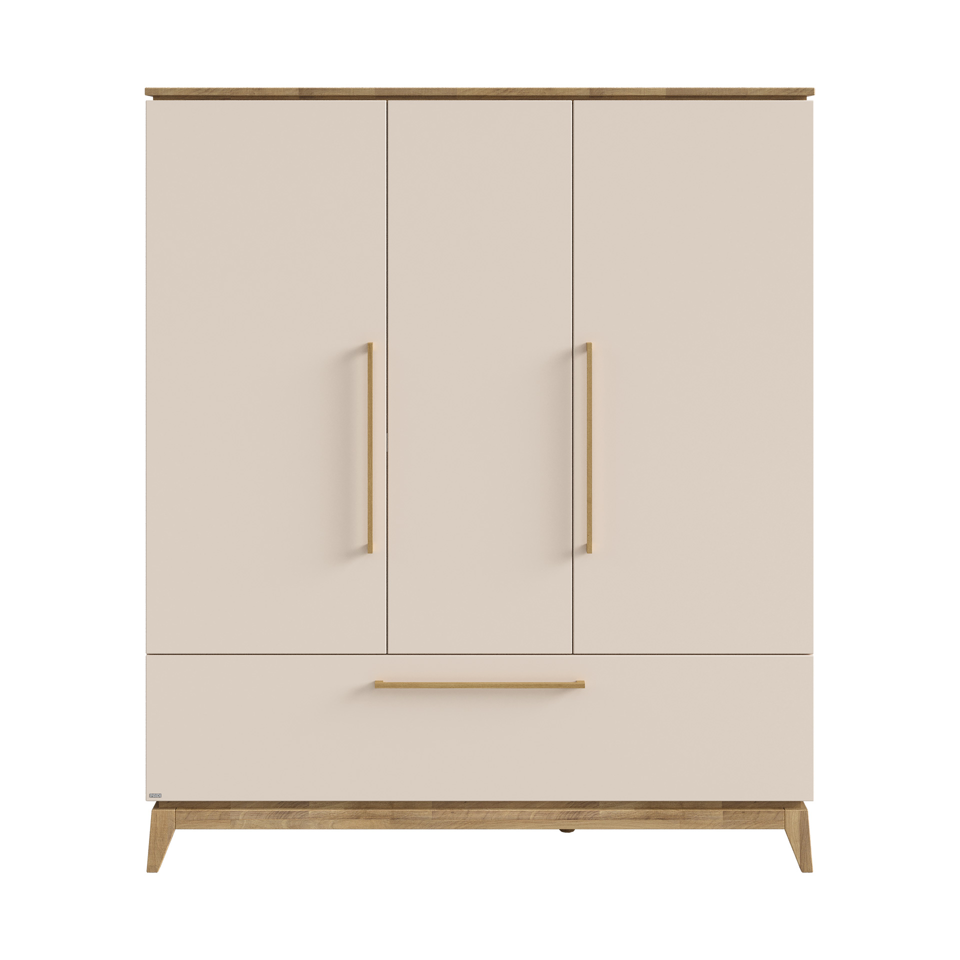 Paidi Kleiderschrank 3T1S 3 Türen, 1 in Eiche / Cashmere Beige