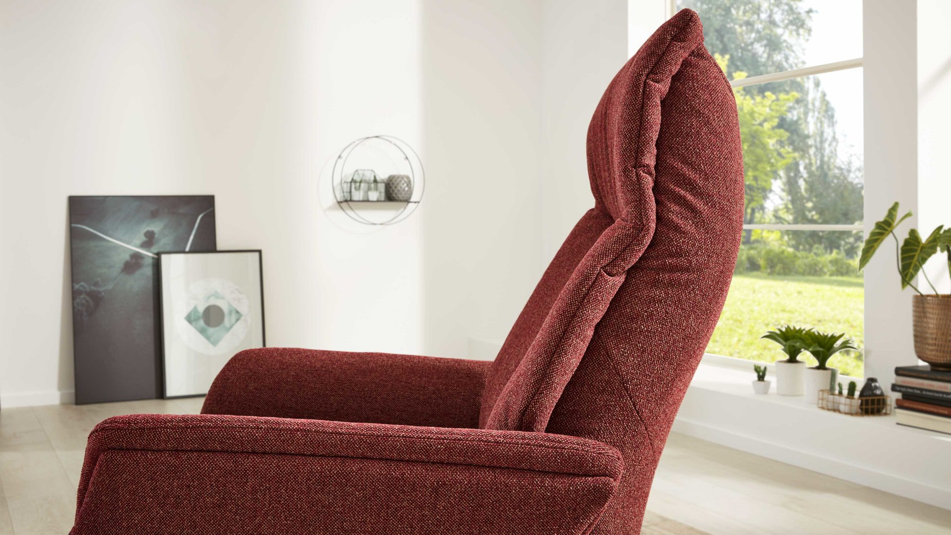 Interliving Relaxsessel, 2-motorisch IL-4550 in Stoff Melange chianti/Sternfuß anthrazit 
