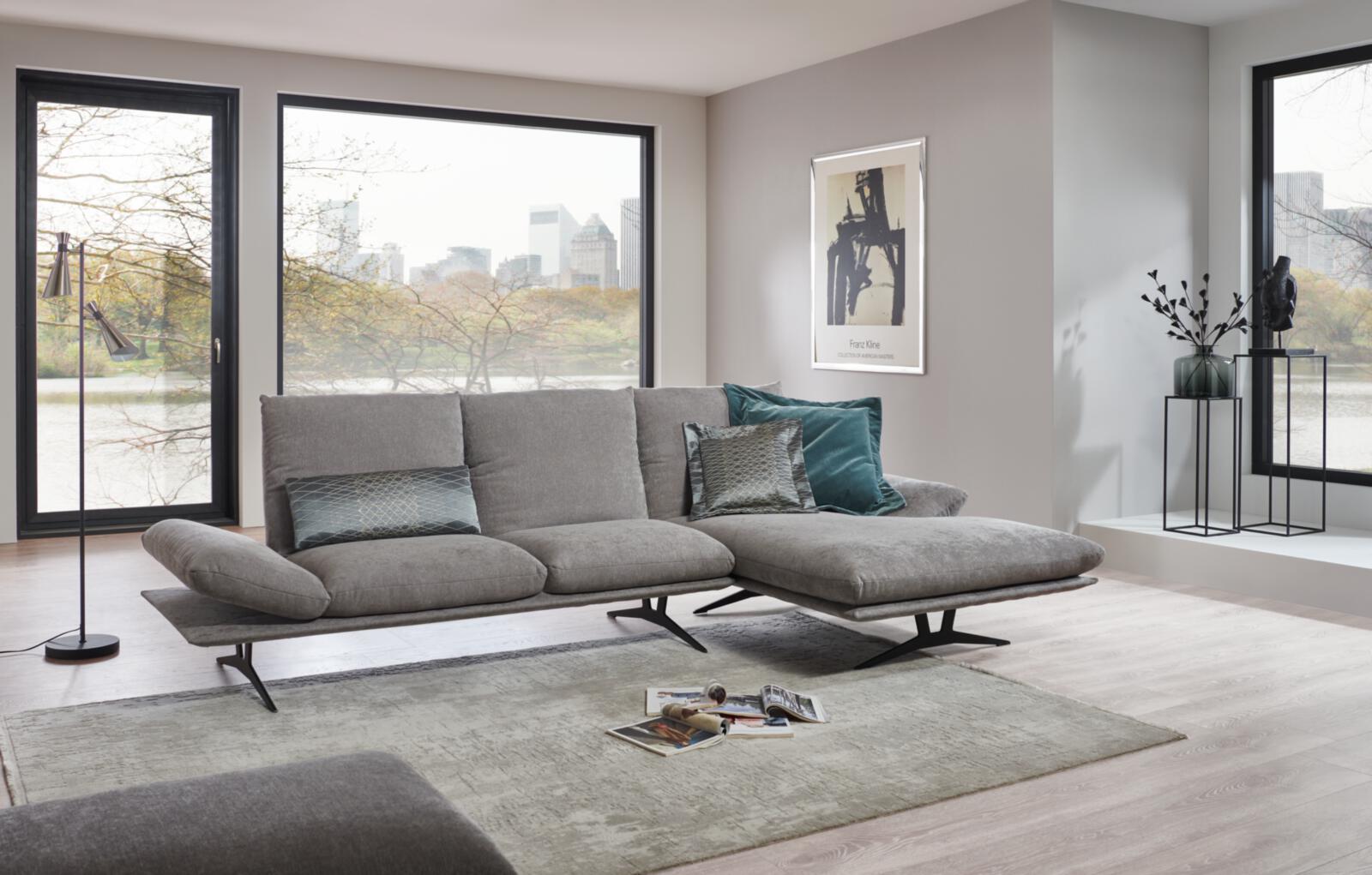 Koinor Eckkombination FINLAY ca. 315x159 cm in Stoff Impression grau, sofa, wohnzimmer, großes sofa, grau, modern