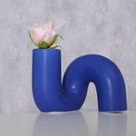 Boltze Vase Bluyo in Farbe Porzellan blau