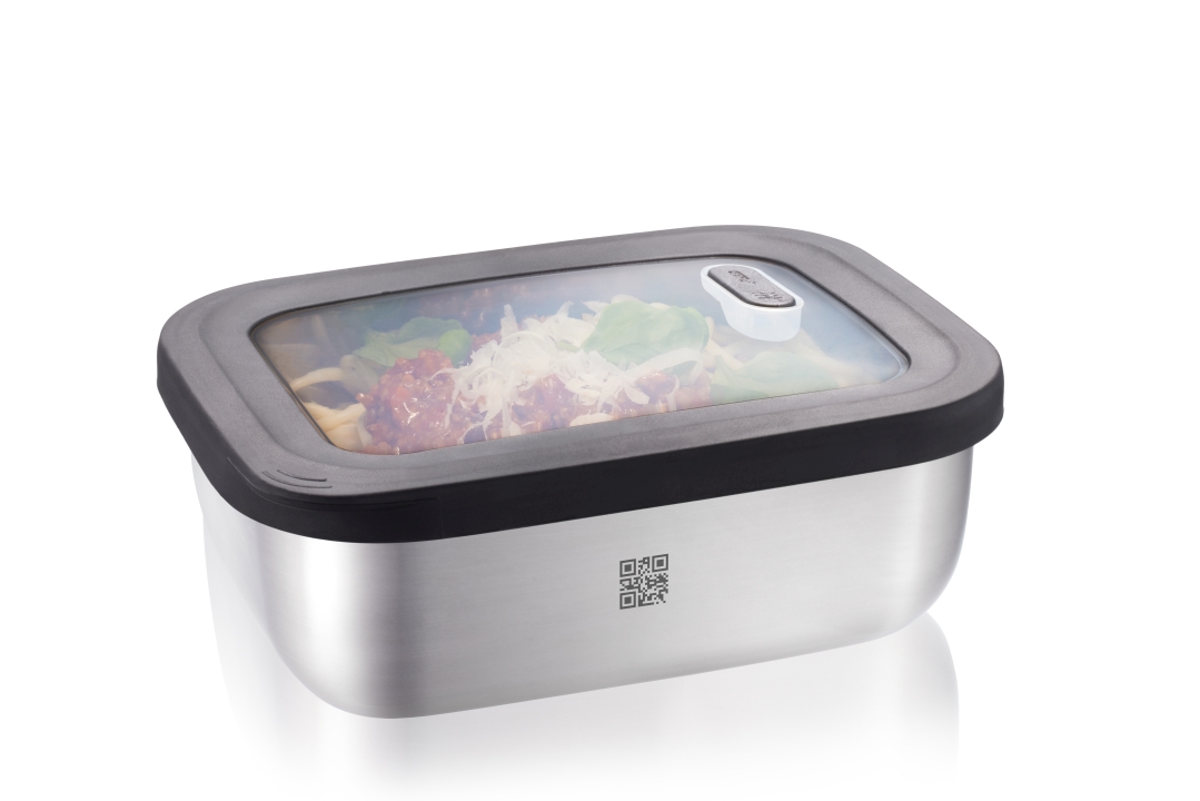 GEFU Frischhaltedose PROVIDO in Farbe schwarz/silber