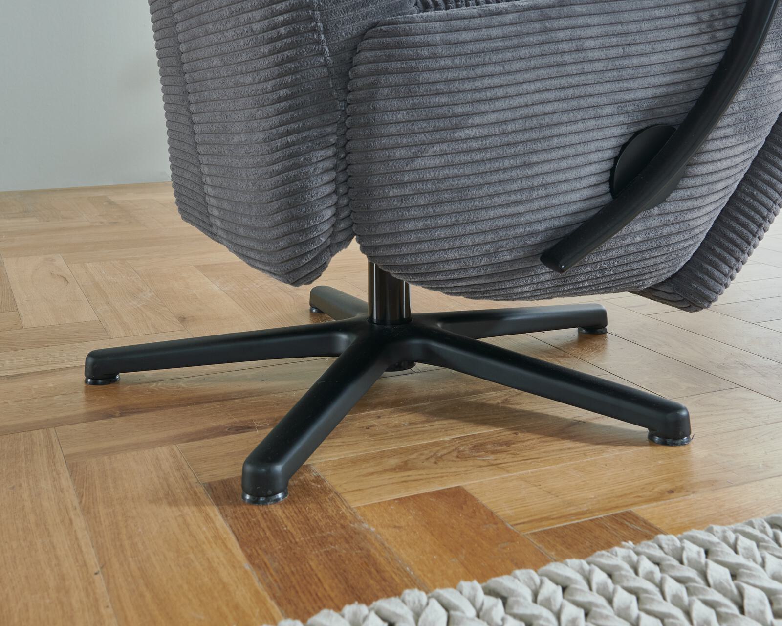 Poco Relaxsessel DOVER in Stoff Cord Lincoln hellgrau, Moebel, Stuhl, Drinnen