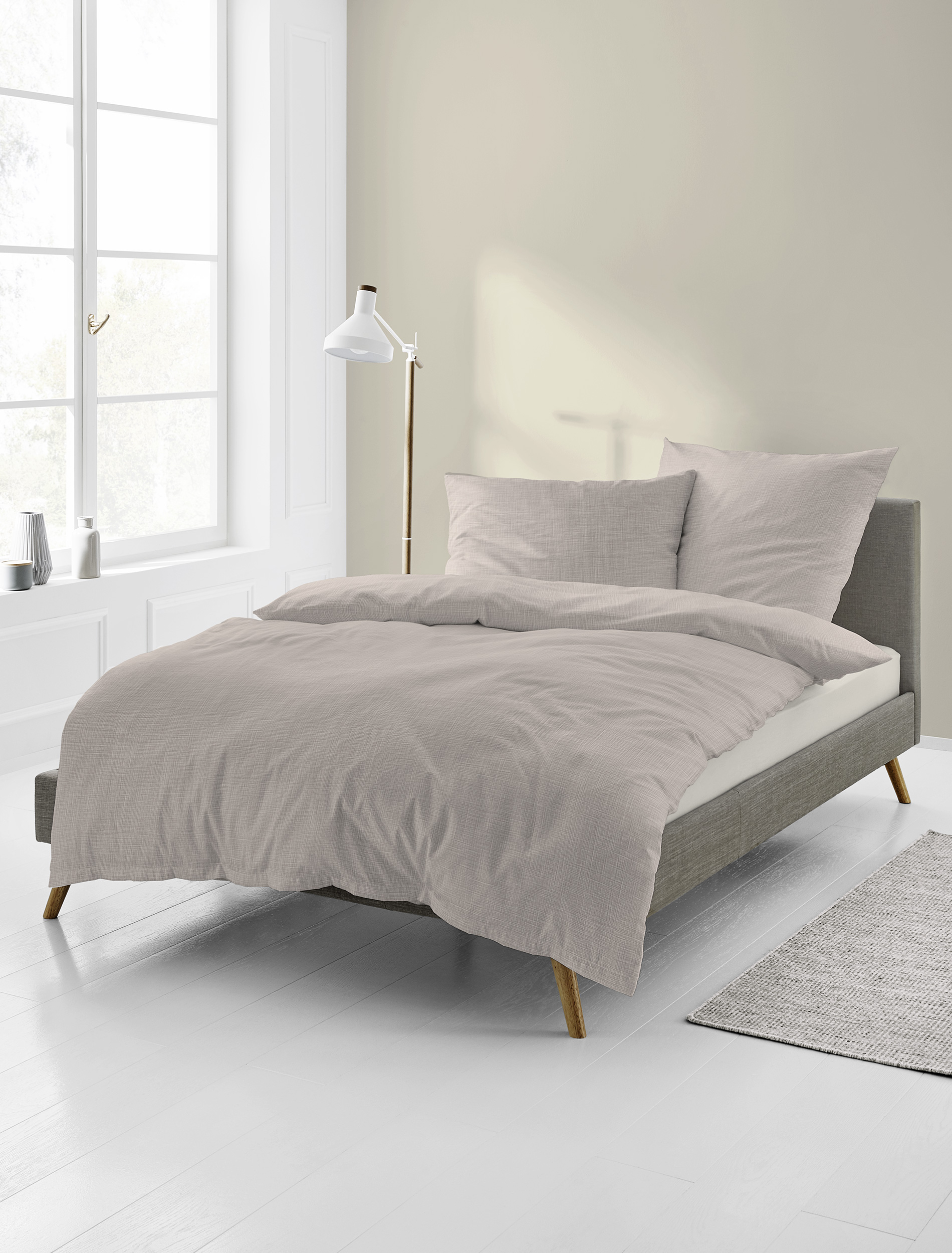 Bierbaum Musselin-Bettwäsche ca. 155x220cm in Farbe taupe