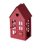 Boltze Laterne Alamo Haus Indoor ALAMO in Eisen lackiert rot 25 cm