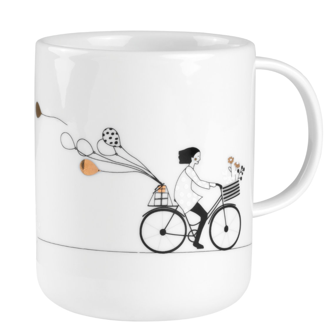Räder Hobby Geschektasse Radfahren in Farbe weiß , Kaffeemug, Tasse, Fahrrad, Fahrrad-Motiv, Illustration