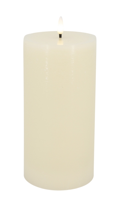 L.C. Wholesaler LED-Stumpenkerze BASIC ca. Ø 10, H 20cm in cream rustic, 10x20cm