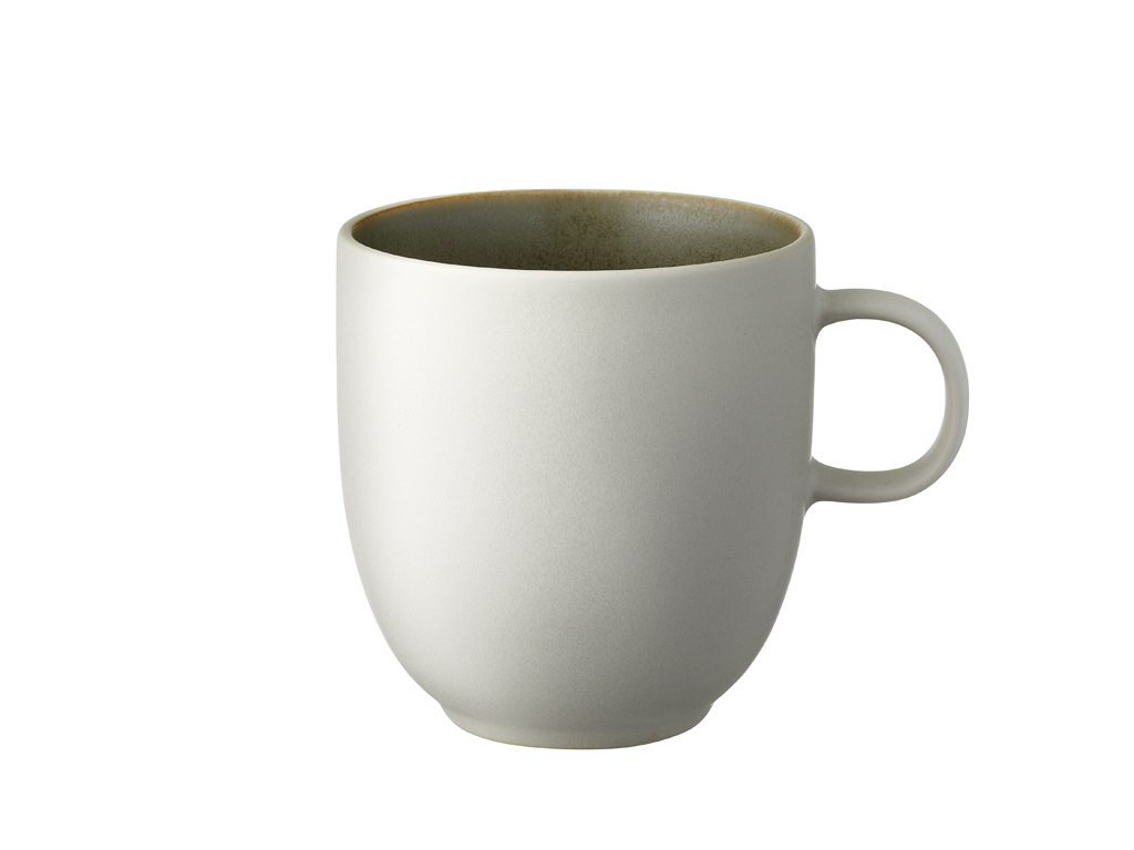F&H Becher STUDIO ROUND NORTH 0,33 Liter in Farbe Matte white/Matte moss