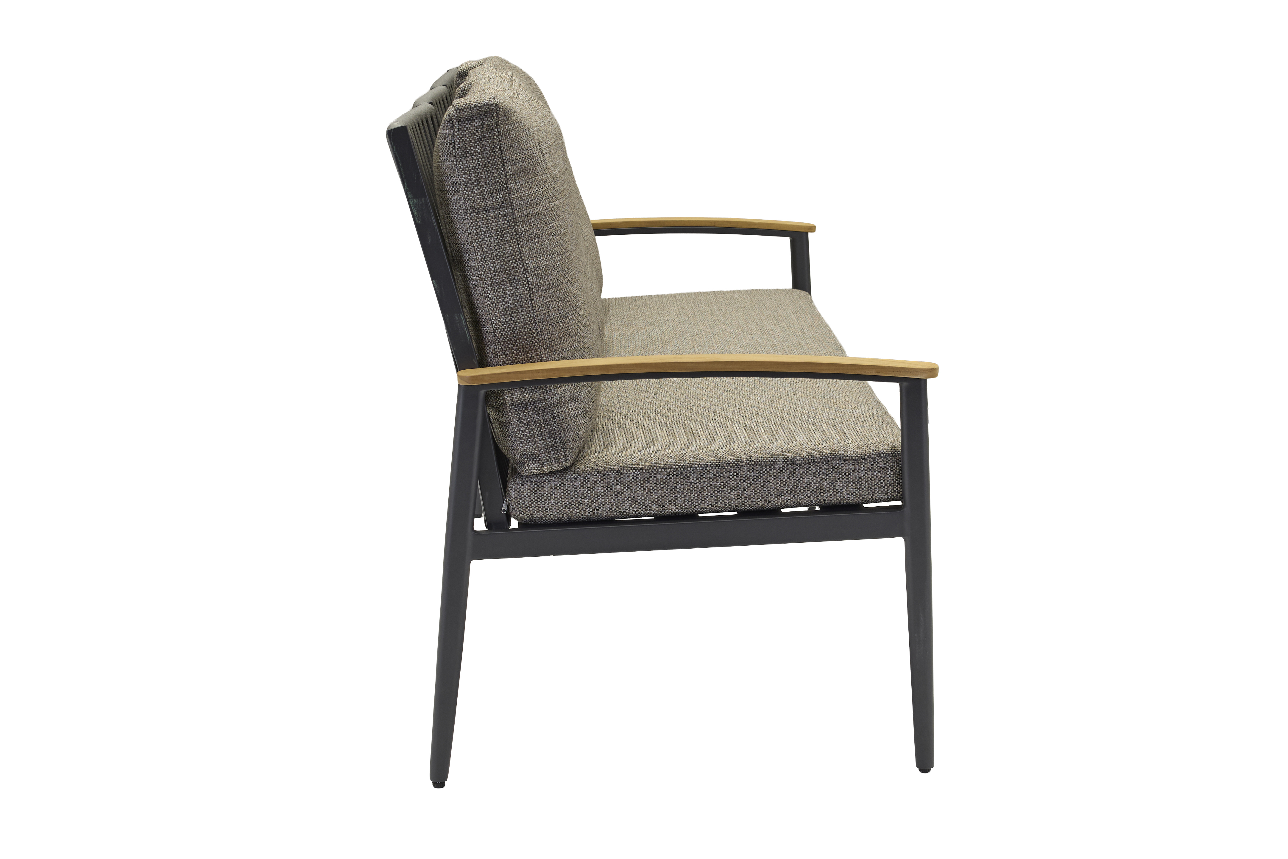 Bank AVENTO mit Geflecht in Rope-Optik grau/Gestell Aluminium anthrazit Bank AVENTO mit Geflecht in Rope-Optik grau/Gestell Aluminium anthrazit, Moebel, Stuhl, Sessel