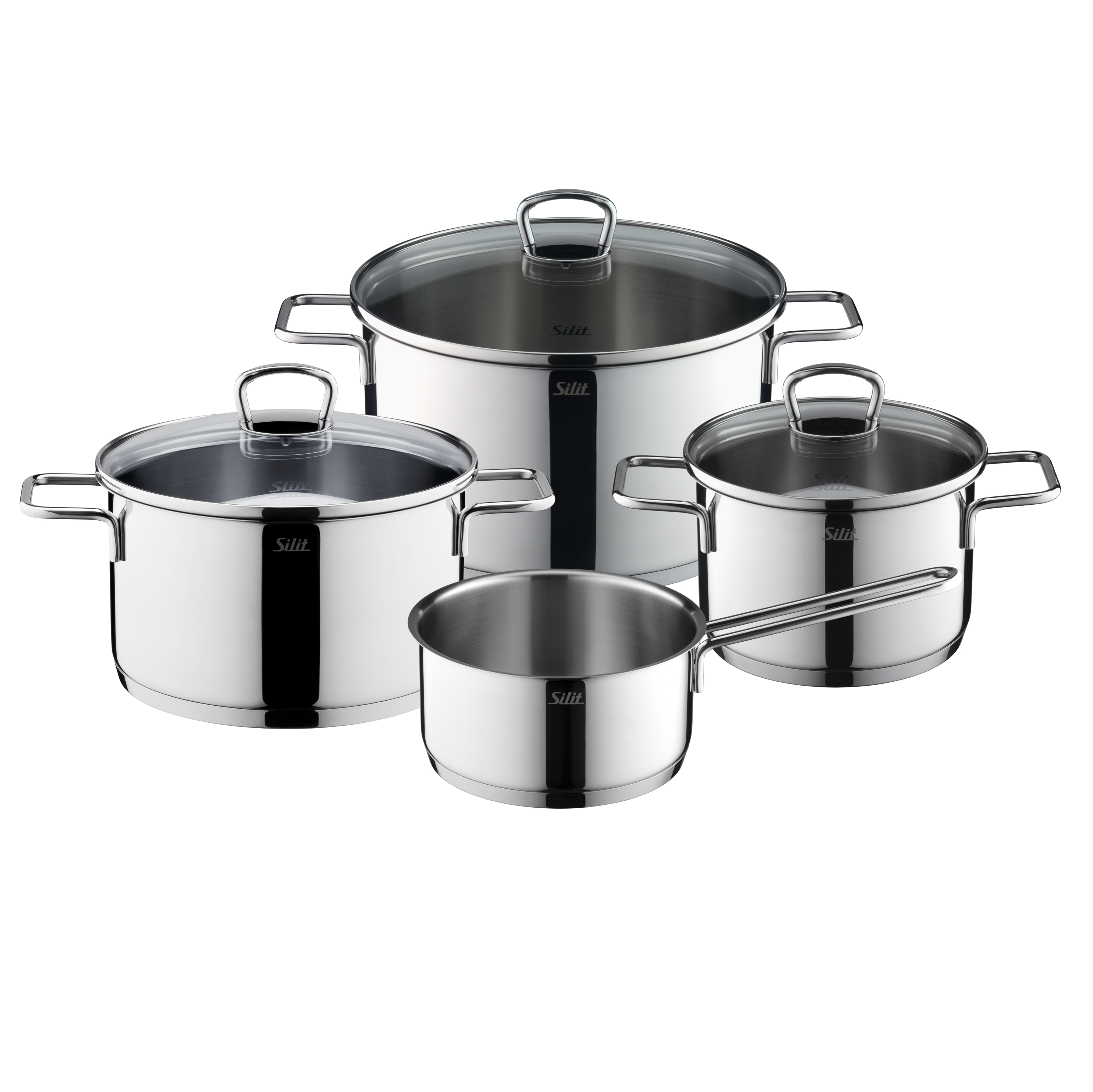 Silit Alicante Topf-Set, 4-teilig in Edelstahl Silit Alicante Topf-Set, 4-teilig in Edelstahl