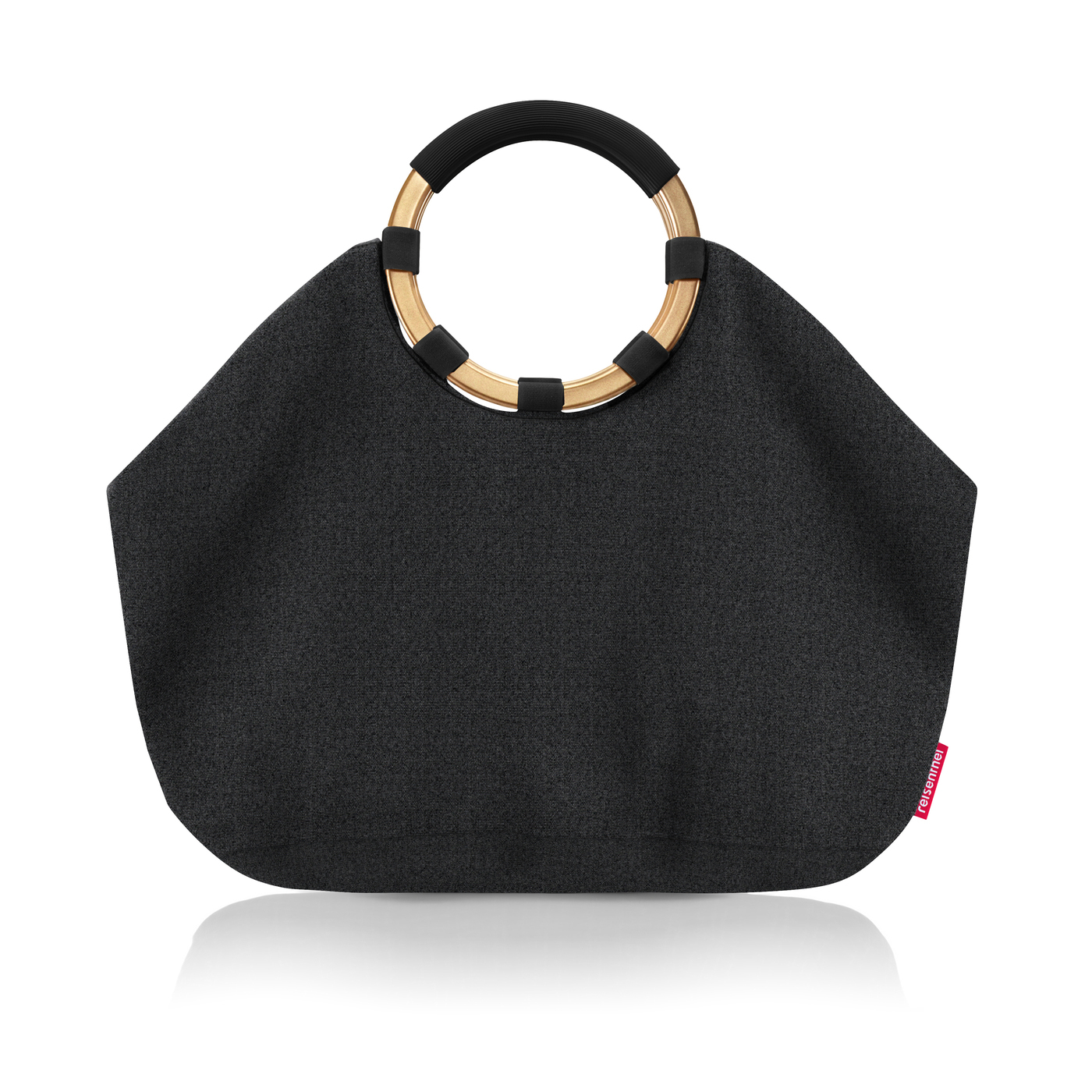Reisenthel LOOPBAG HOBO in Farbe onyx gold, Tote-Tasche, schwarz, Stoff, Ring- Henkel, slouchy
