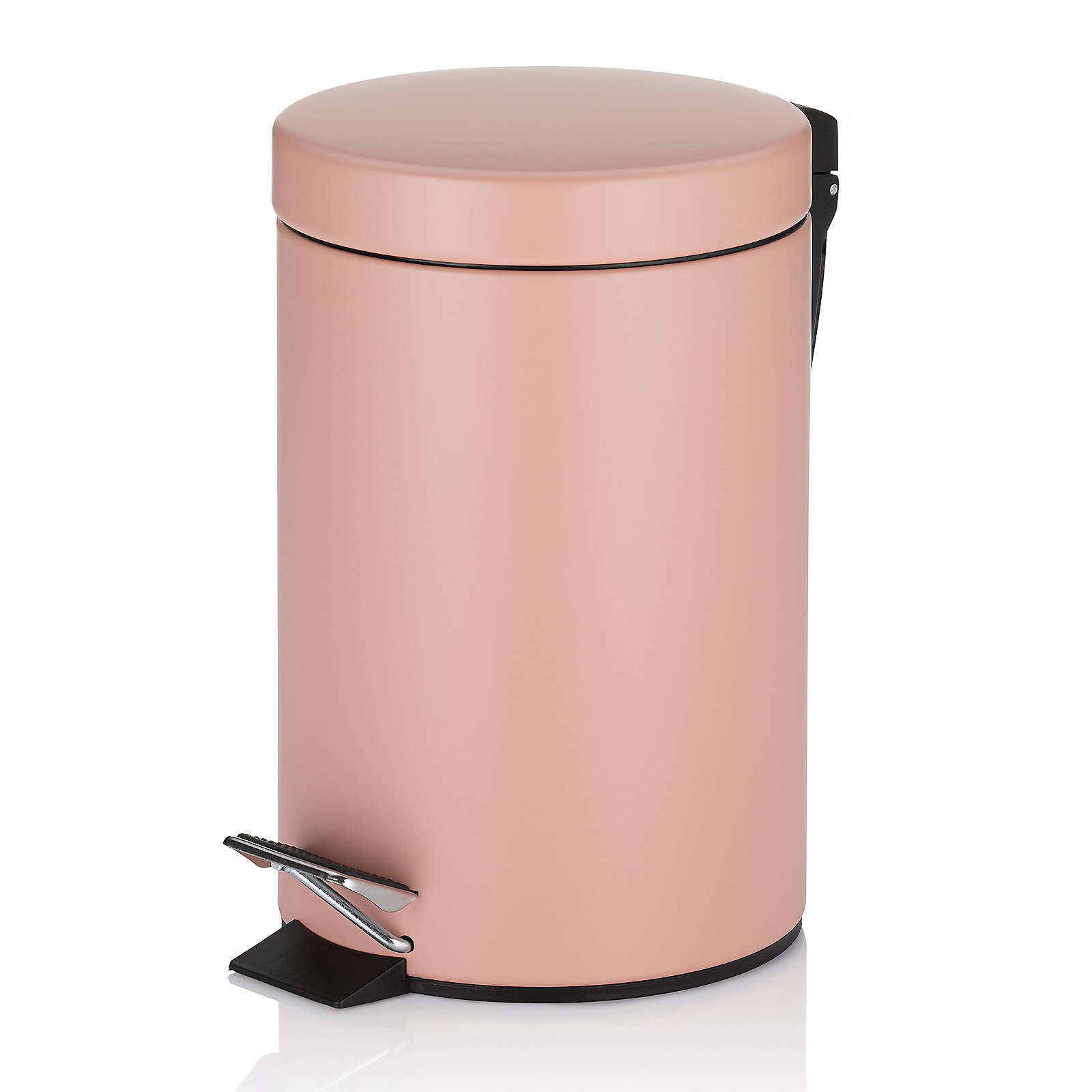 Kela Kosmetikeimer Monaco ROSE in Metall perlrosa, Abfalleimer, Mülleimer, Pedalabfalleimer, Rosa, Stilvolles Design, Müllbehälter, Abfalleimer, Pedalabfalleimer, Rund, Rosa