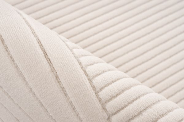 Webteppich NAPOLI ca. 160x230cm in Farbe ivory, Corduroy, Stoff, Beige, Textur, Gewebe