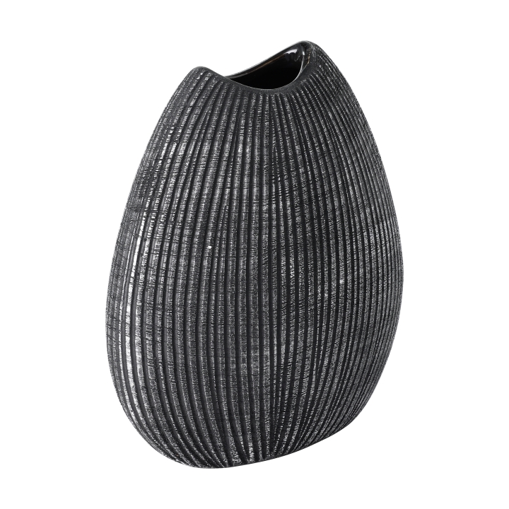 Eglo Living Keramikvase SHIGUHE ca.B10,1 H24 T21,3 cm in Fb. schwarz, silber, Gewebt, Krug, Töpferei, Vase