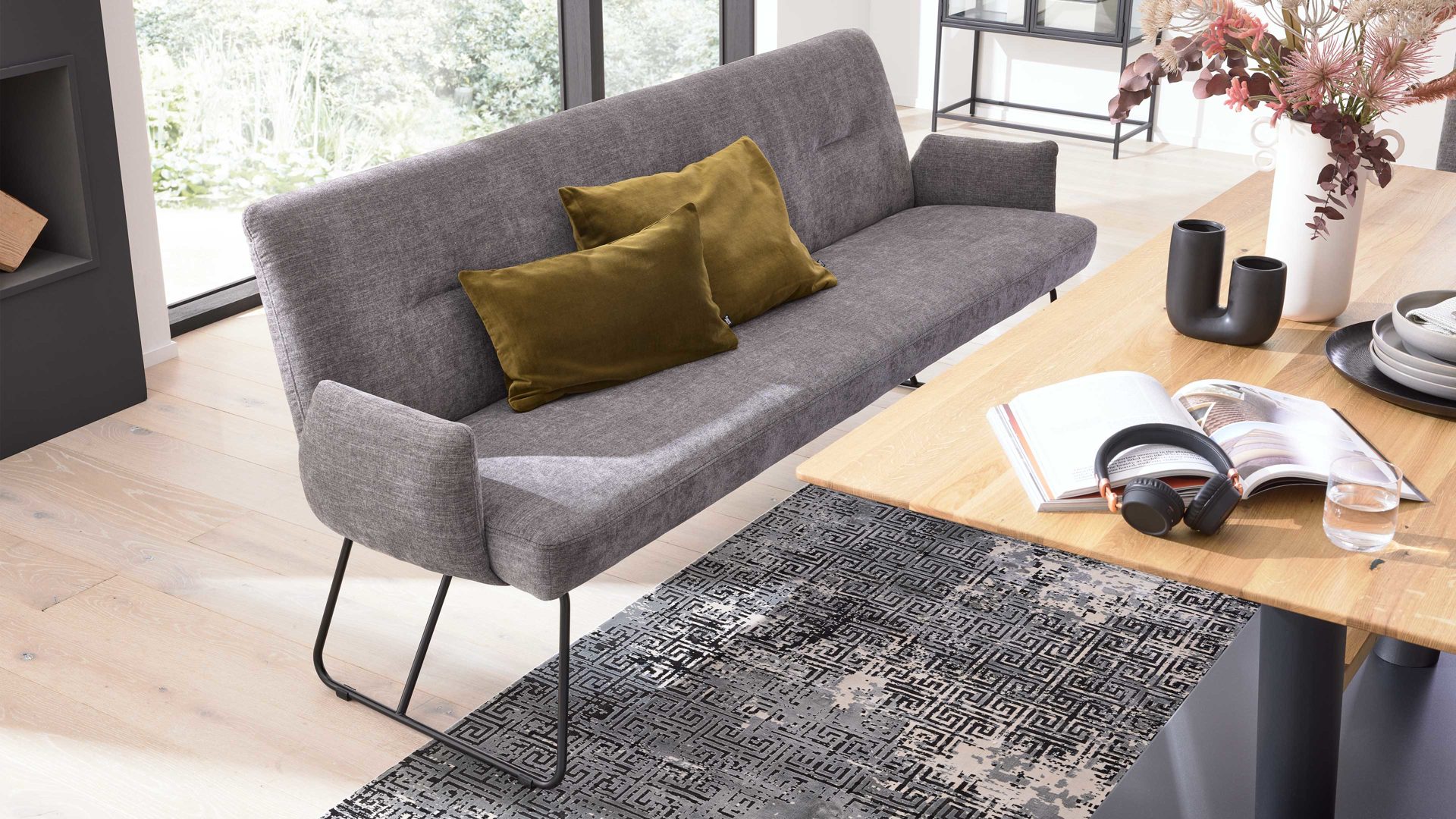 Interliving Bank IL 5504 in Stoff Concrete grey