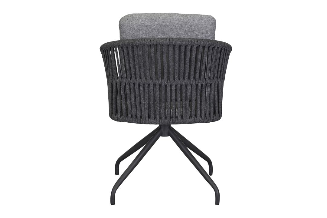 L.C. Wholesaler Drehstuhl GENUA in Farbe Rope anthrazit, Kissen, Dekoration für Zuhause, Stuhl, Mobiliar, Hut