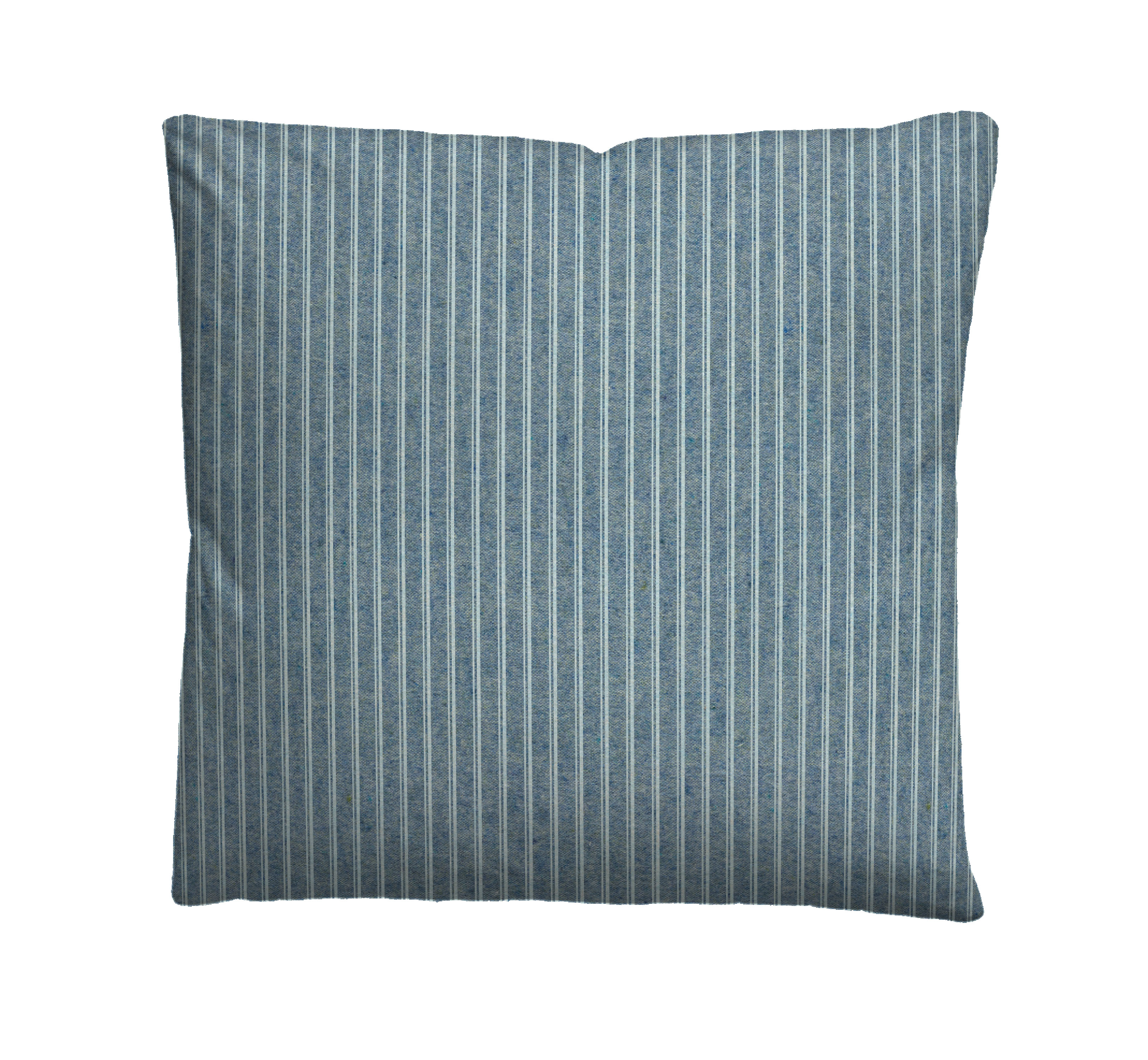 biberna Melange-Flanell-Bettwäsche ca. 155x220cm in Farbe Blau, Kissen, Kissenbezug, Streifen, Blau, Leinenoptik
