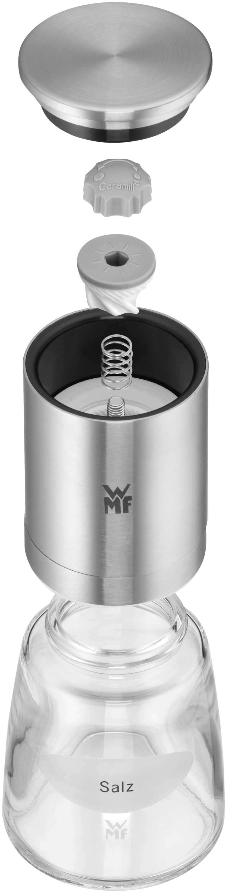WMF De Luxe Gewürzmühlen-Set, 3-teilig in Edelstahl/durchsichtig WMF De Luxe Gewürzmühlen-Set, 3-teilig in Edelstahl/durchsichtig